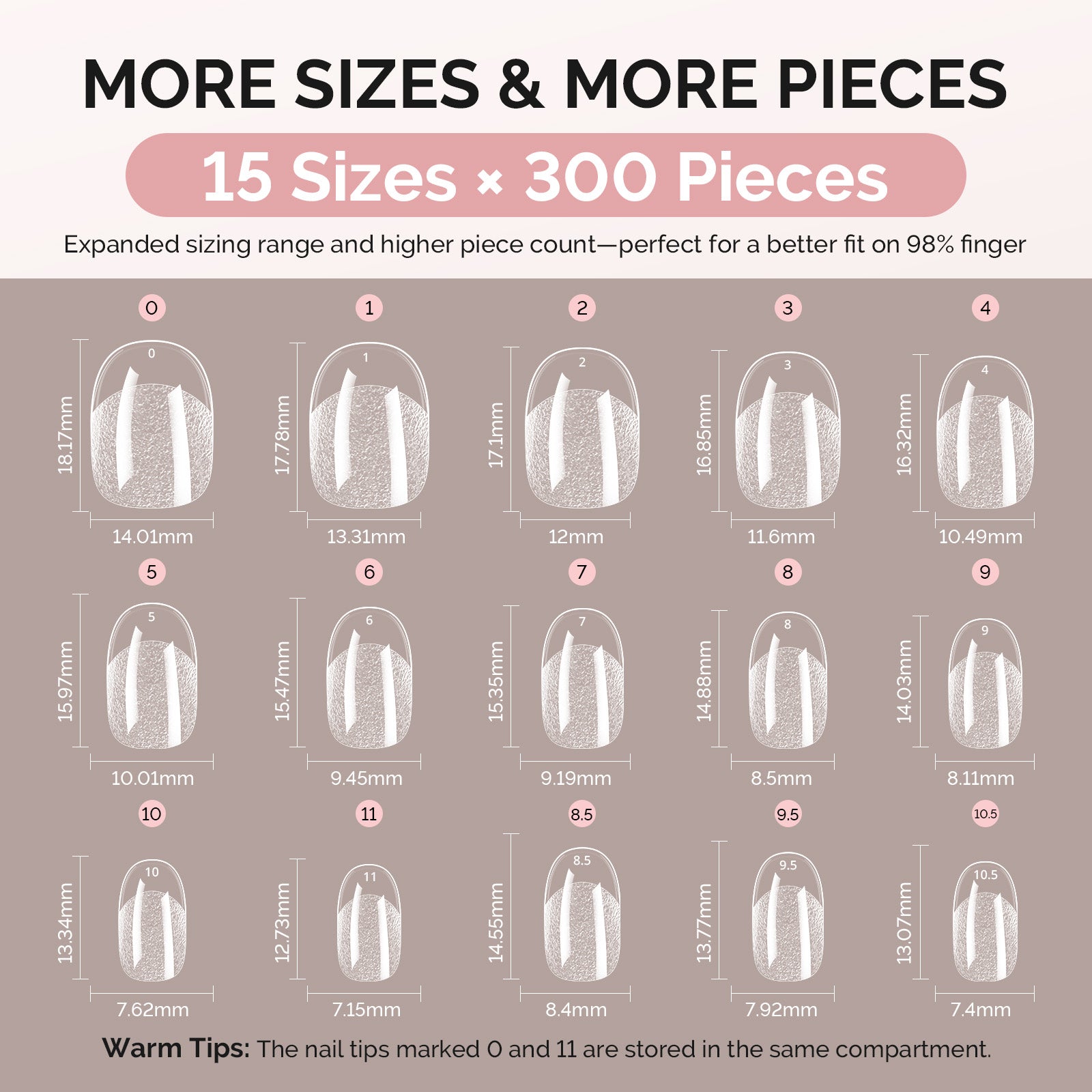 300Pcs Half Matte Clear Acrylic Full Cover Nail Tips - Image11