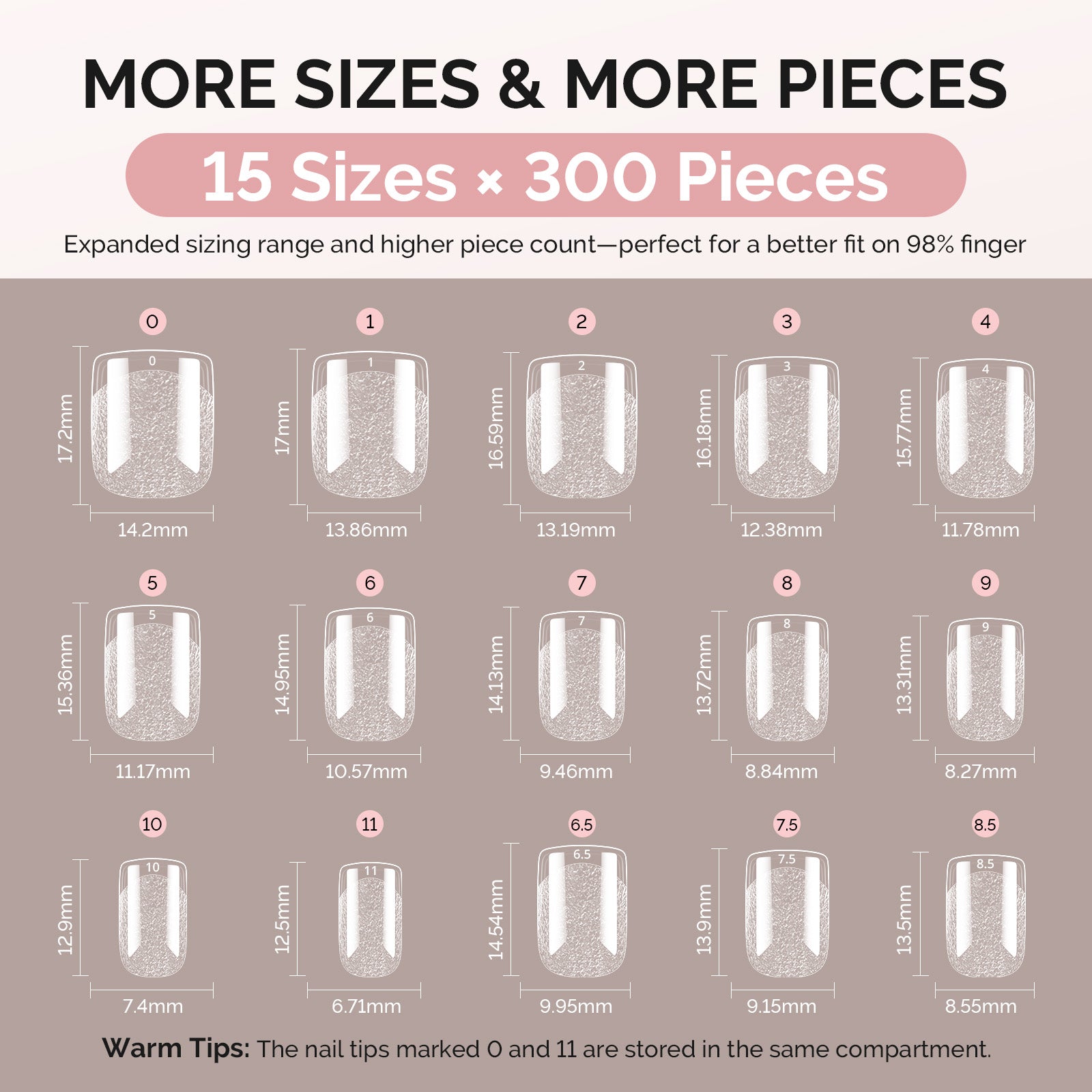 300Pcs Half Matte Clear Acrylic Full Cover Nail Tips - Image8