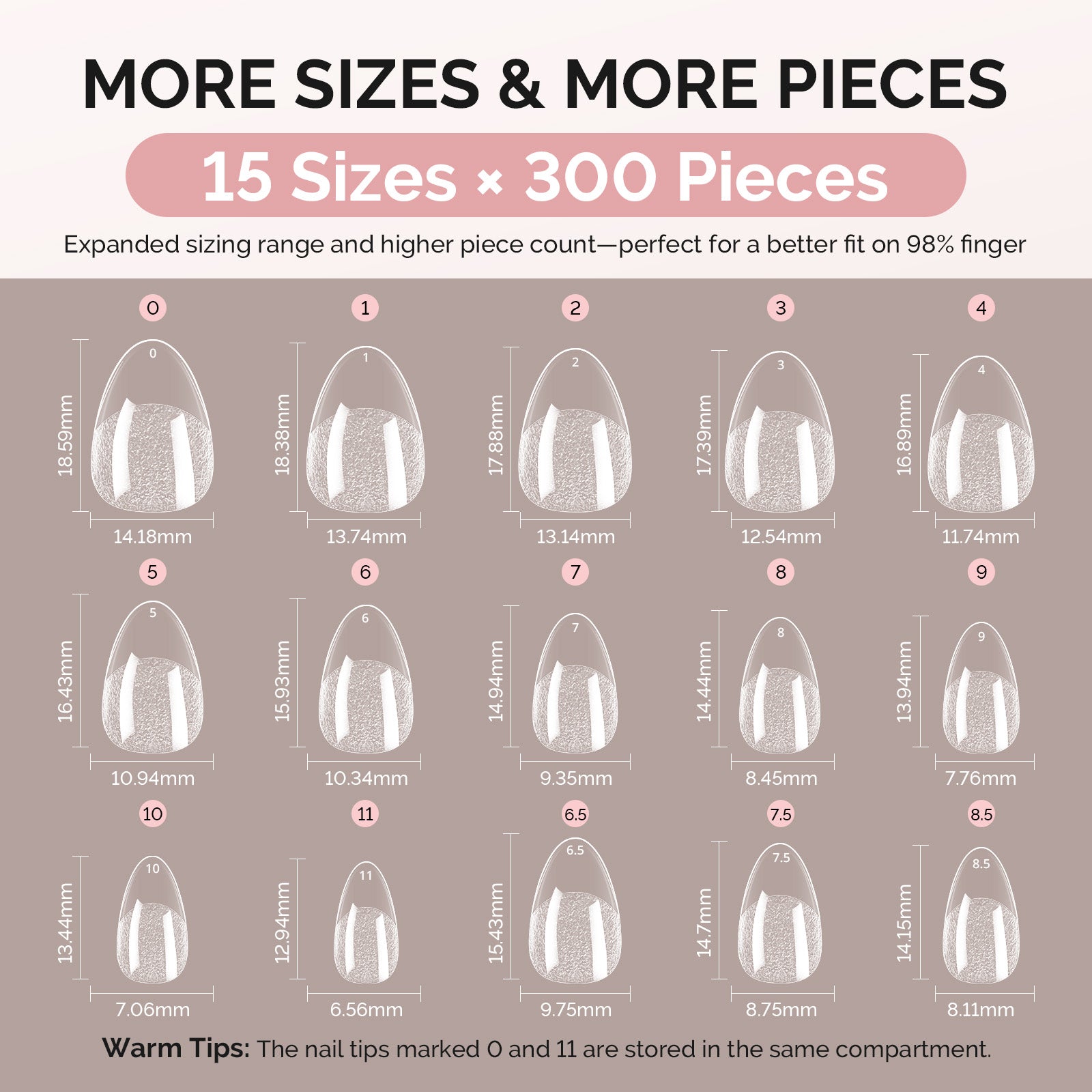 300Pcs Half Matte Clear Acrylic Full Cover Nail Tips - Image6