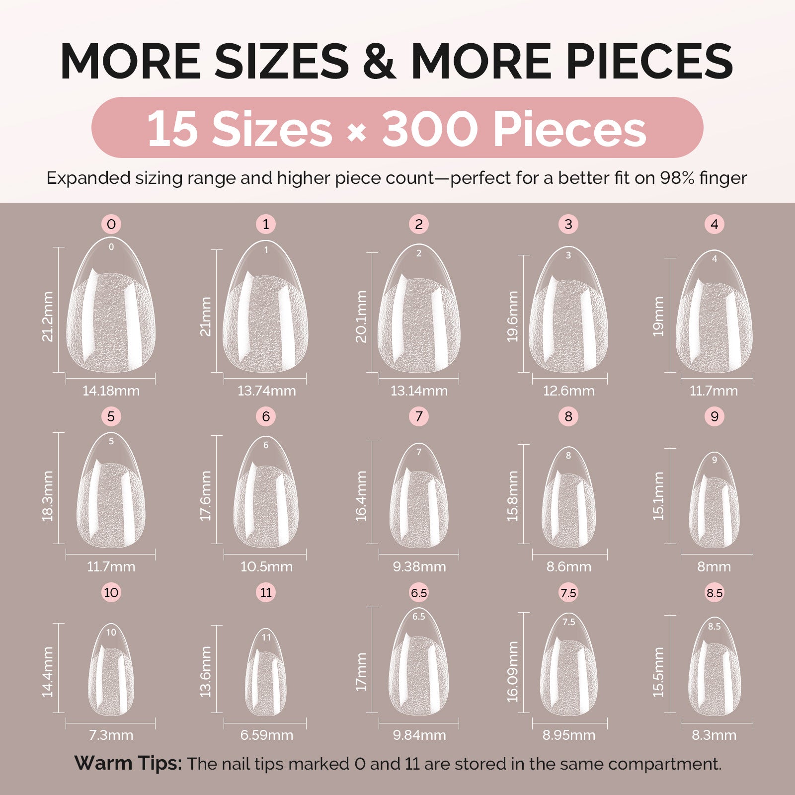 300Pcs Half Matte Clear Acrylic Full Cover Nail Tips - Image13