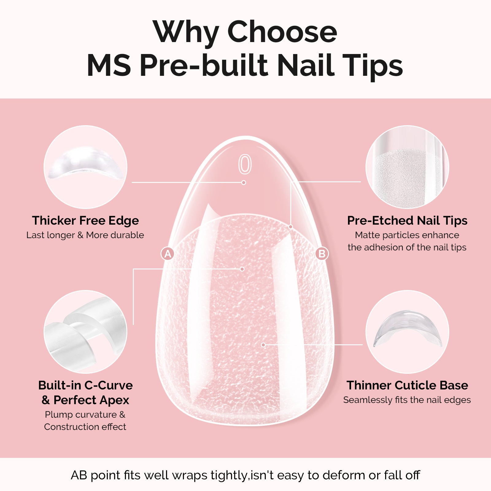 300Pcs Half Matte Clear Acrylic Full Cover Pre-Built Nail Tips & 20g Solid Nail Glue Gel - 图片9