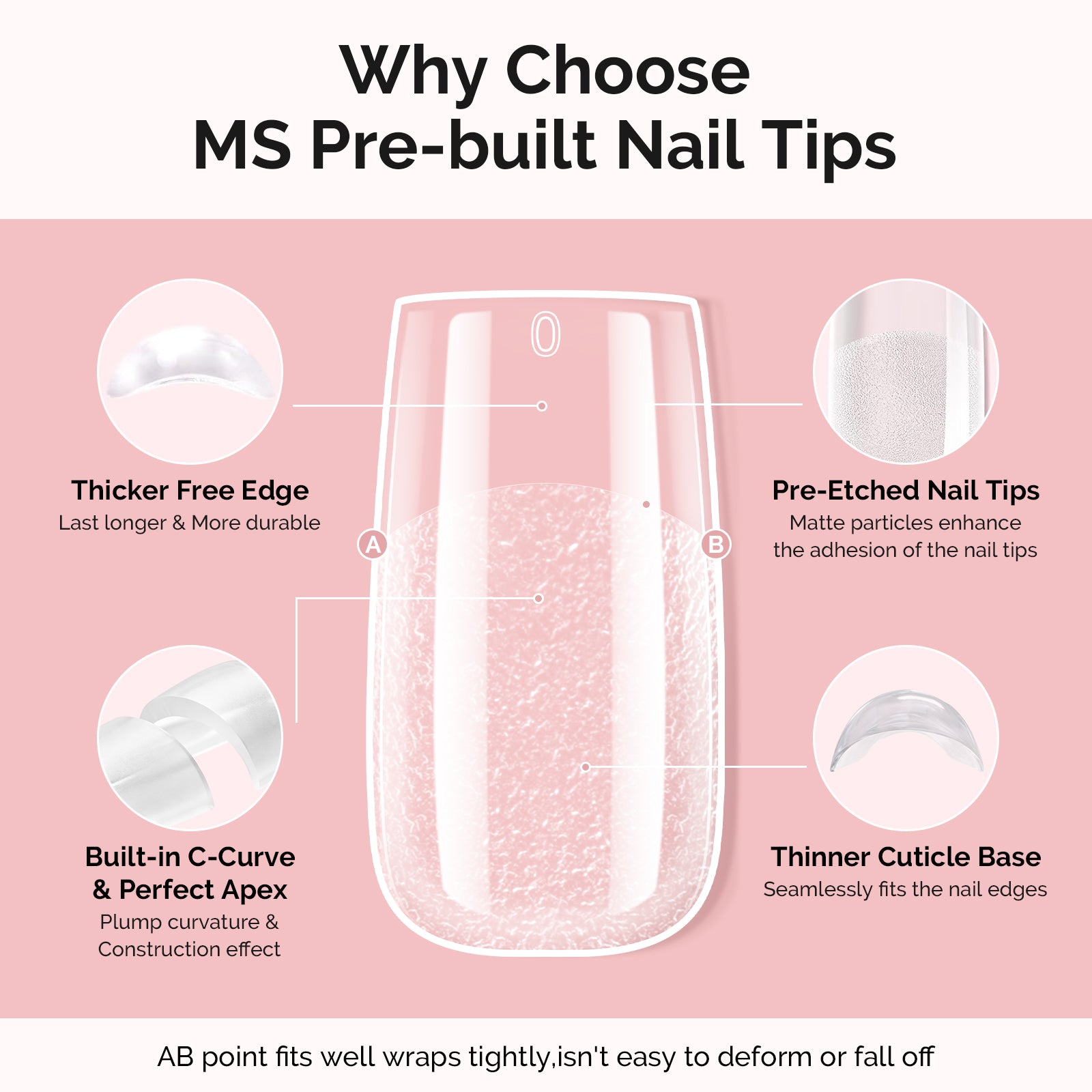 300Pcs Half Matte Clear Acrylic Full Cover Pre-Built Nail Tips & 20g Solid Nail Glue Gel - 图片16