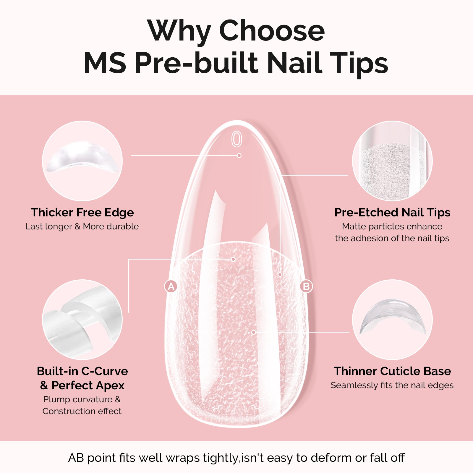 300Pcs Half Matte Clear Acrylic Full Cover Pre-Built Nail Tips & 20g Solid Nail Glue Gel - 图片23