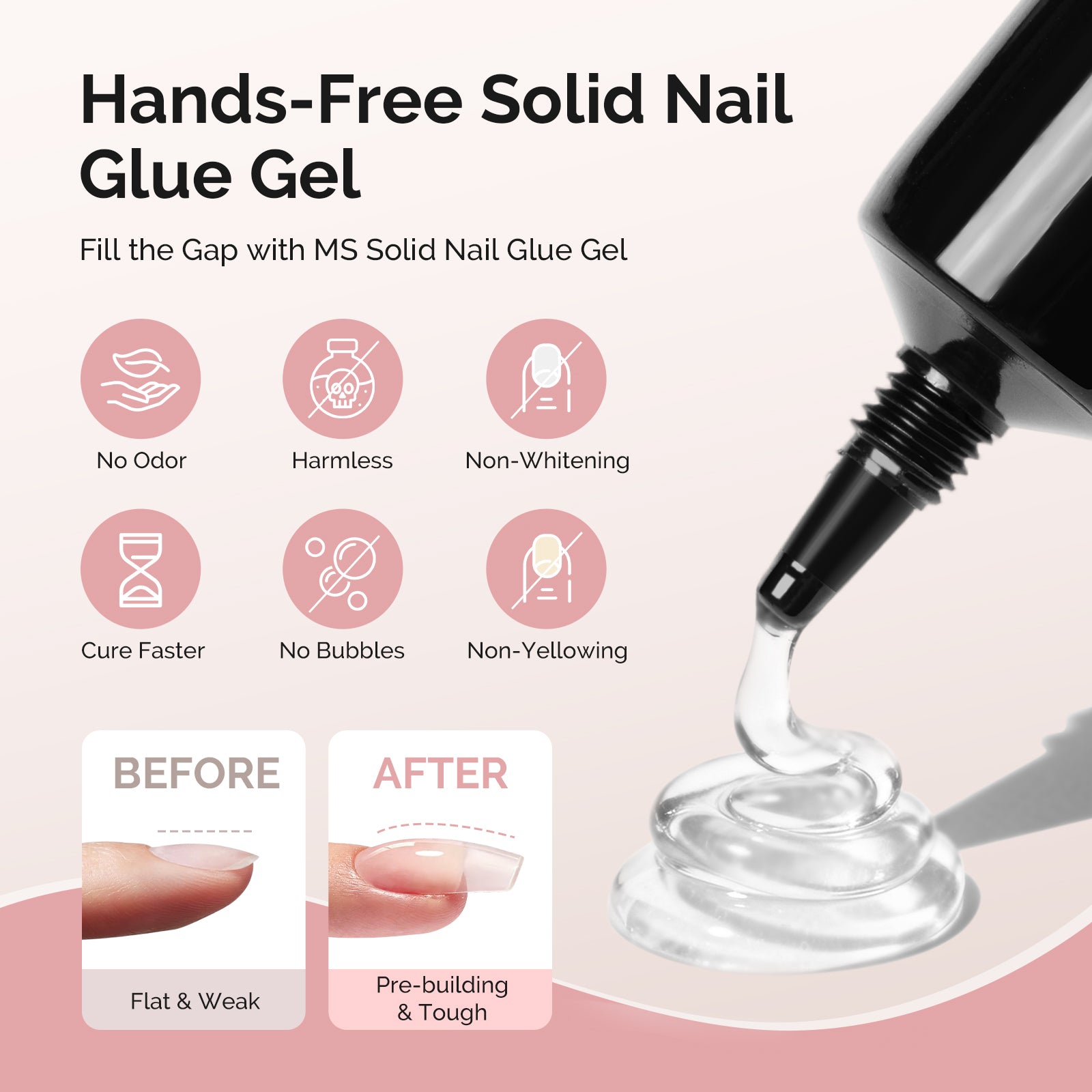 300Pcs Half Matte Clear Acrylic Full Cover Pre-Built Nail Tips & 20g Solid Nail Glue Gel - 图片19