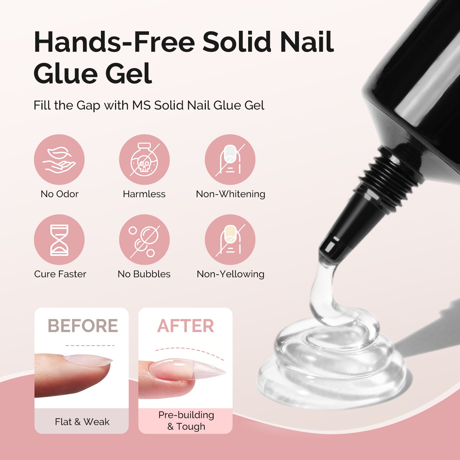 300Pcs Half Matte Clear Acrylic Full Cover Pre-Built Nail Tips & 20g Solid Nail Glue Gel - 图片26