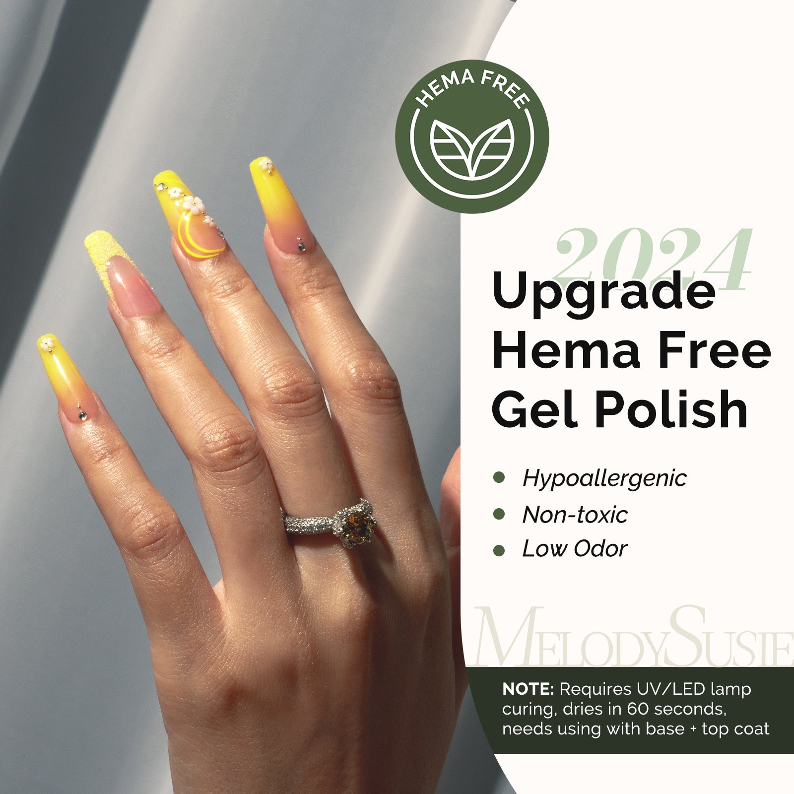 301 Lemonade Yellow - HEMA-Free Gel Nail Polish 0.5 fl oz/15ml - 图片2