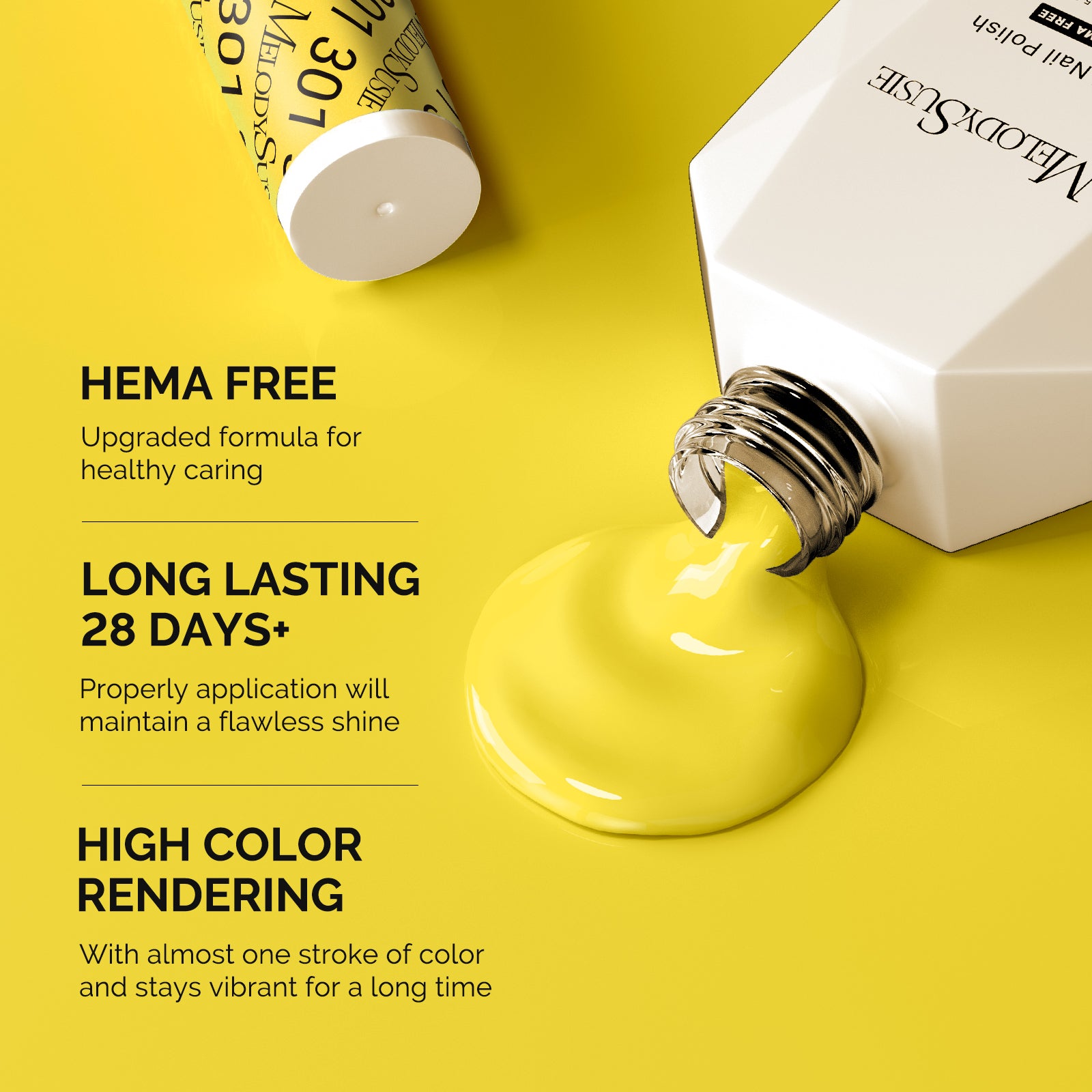 301 Lemonade Yellow - HEMA-Free Gel Nail Polish 0.5 fl oz/15ml - 图片3