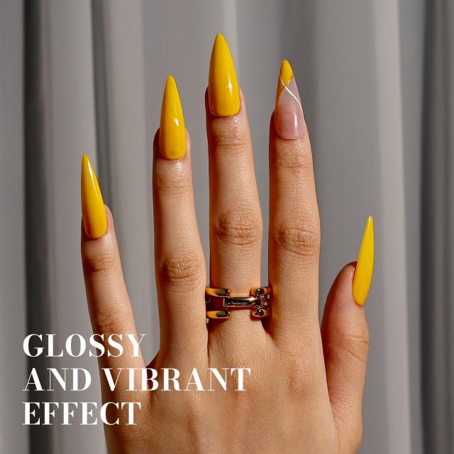 302 Almond Yellow - TPO-Free Faster UV Curing Gel Nail Polish 0.5 fl oz/15ml