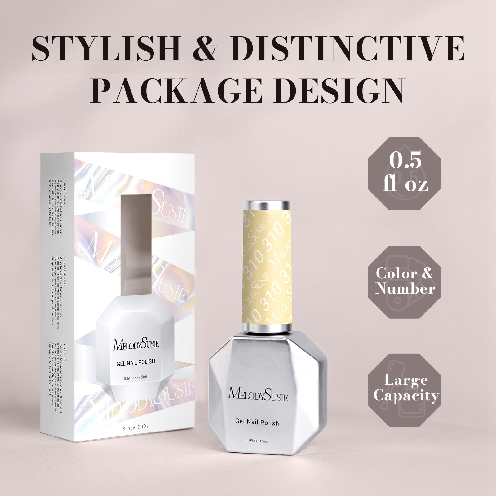 310 Creamy Yellow - TPO-Free Faster UV Curing Gel Nail Polish 0.5 fl oz/15ml - 图片6