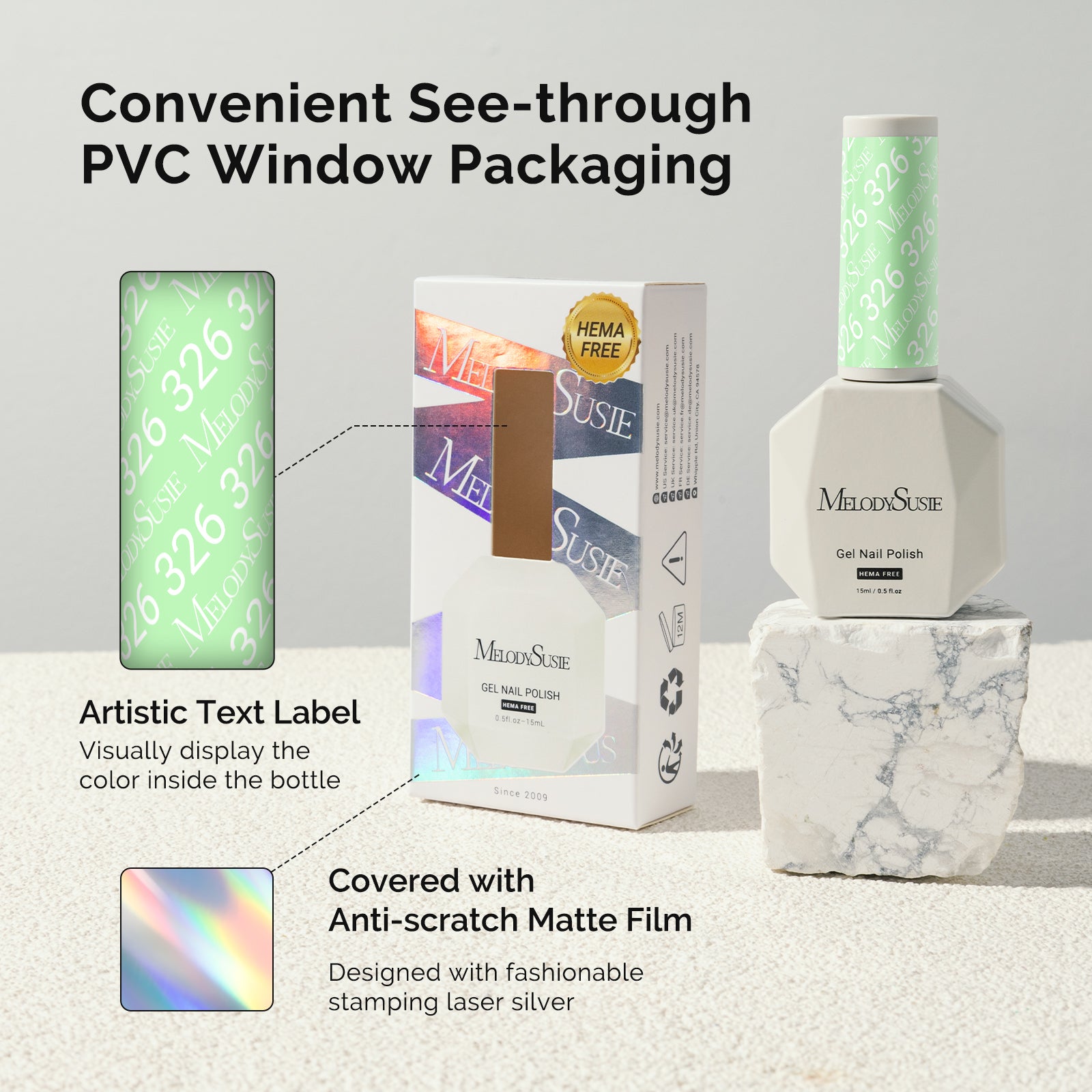 326 Light Green - HEMA-Free Gel Nail Polish 0.5 fl oz/15ml - 图片6