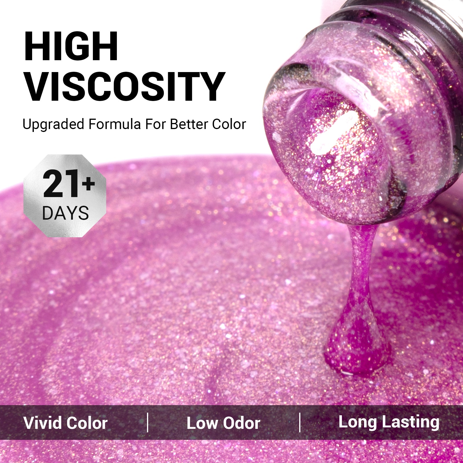 3361 Neon Aurora Purple - TPO-Free Thick Gel Nail Polish(15ml) - 图片3