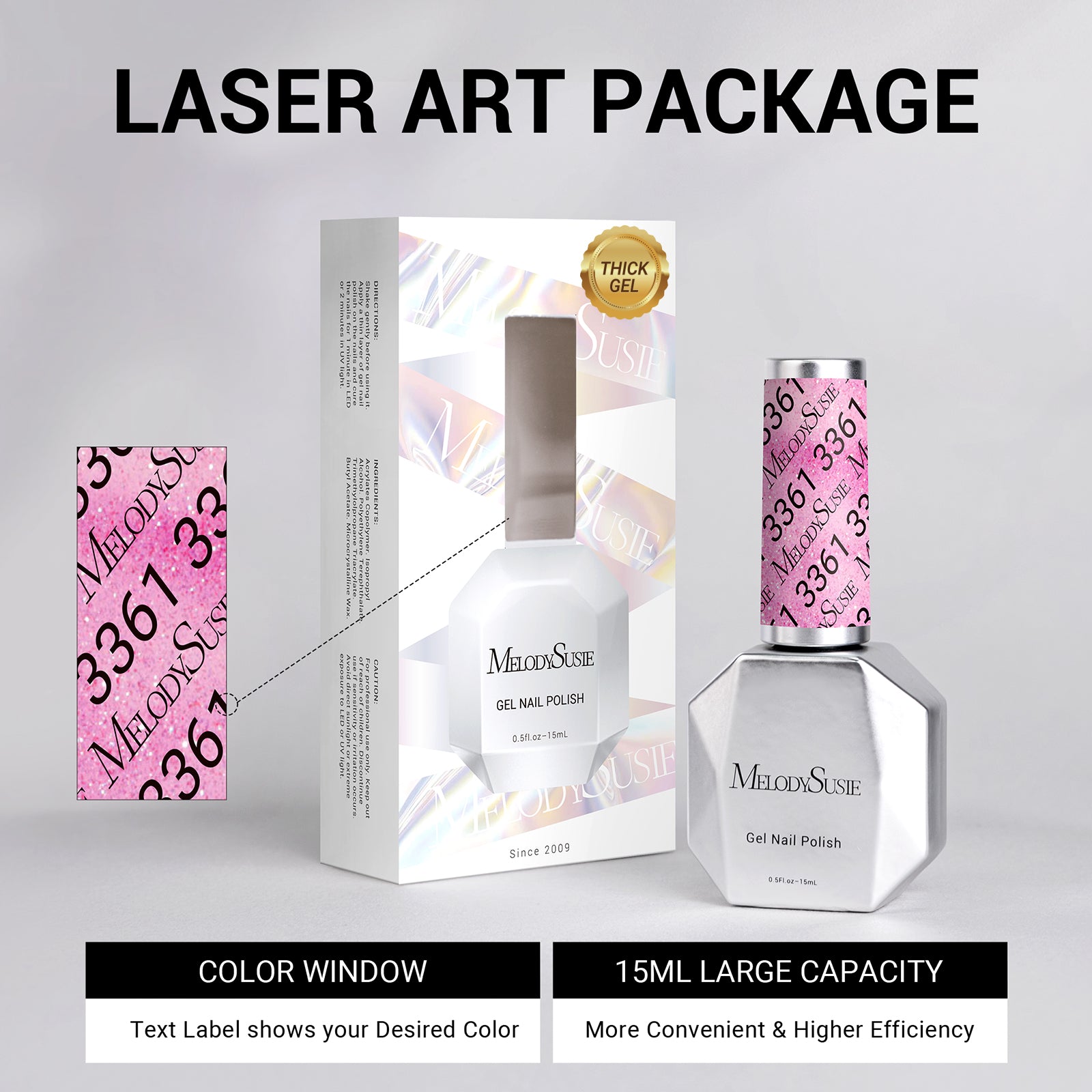 3361 Neon Aurora Purple - TPO-Free Thick Gel Nail Polish(15ml) - 图片6