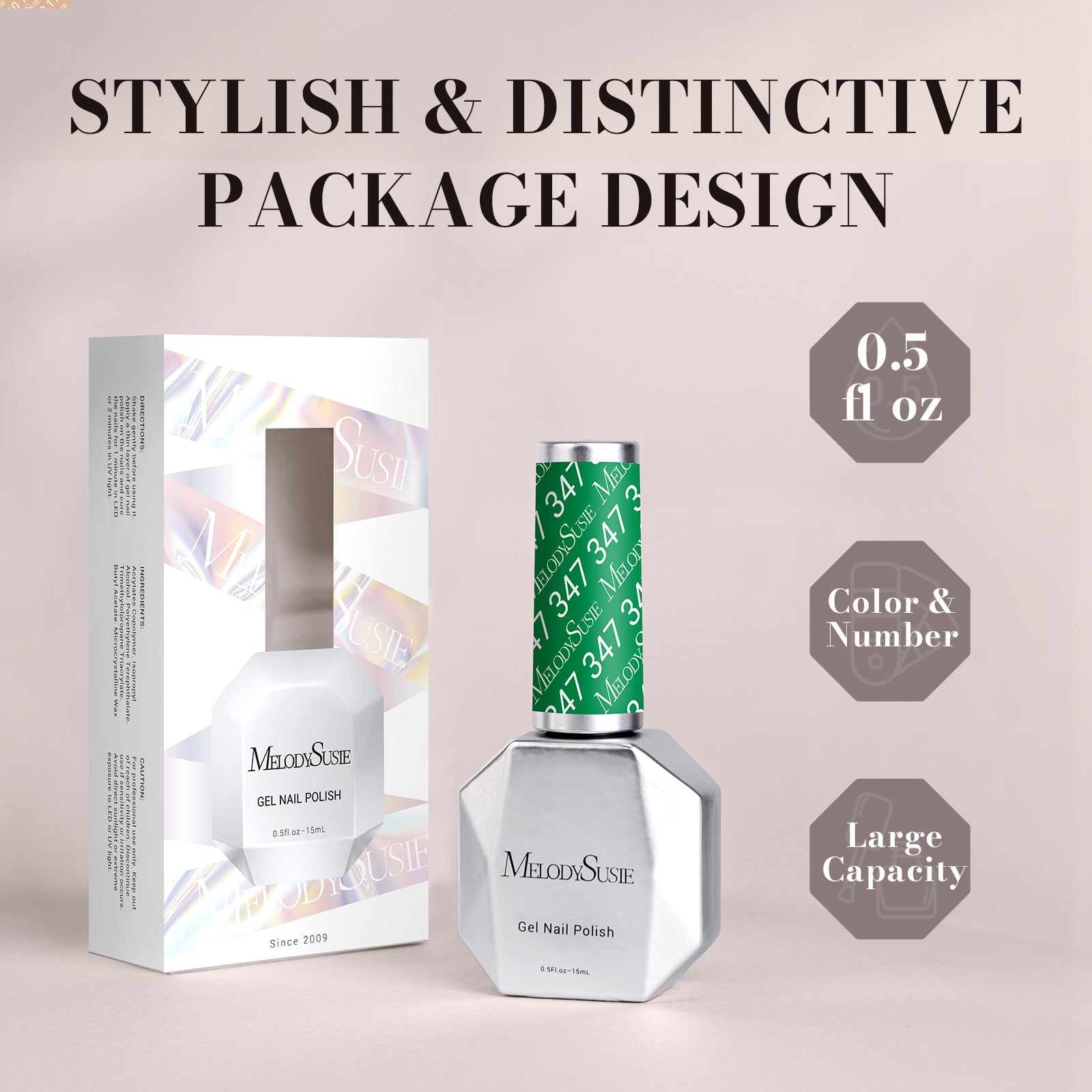 347 Fresh Green - TPO-Free Faster UV Curing Gel Nail Polish 0.5 fl oz/15ml - 图片6