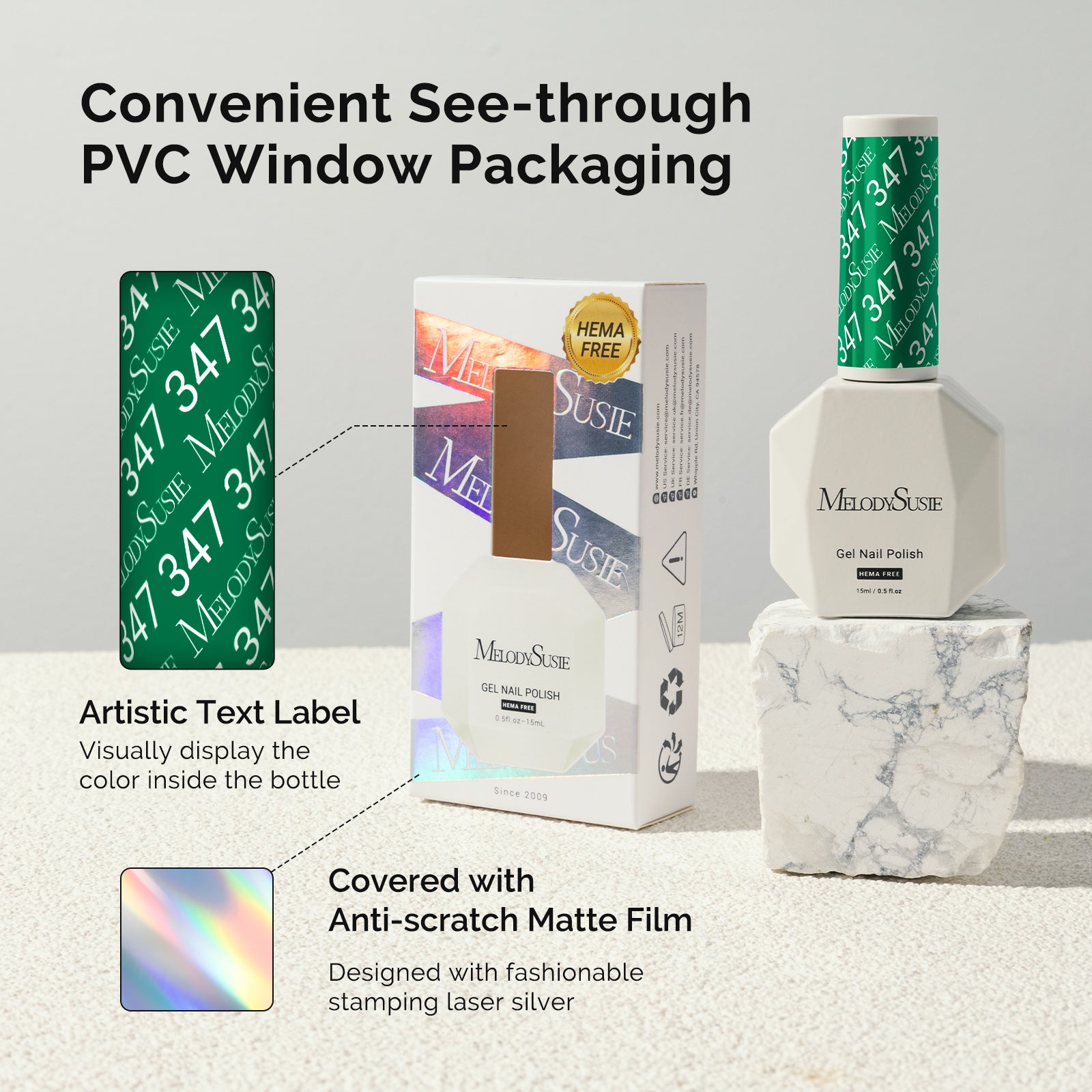 347 Fresh Green - HEMA-Free Gel Nail Polish 0.5 fl oz/15ml - 图片6