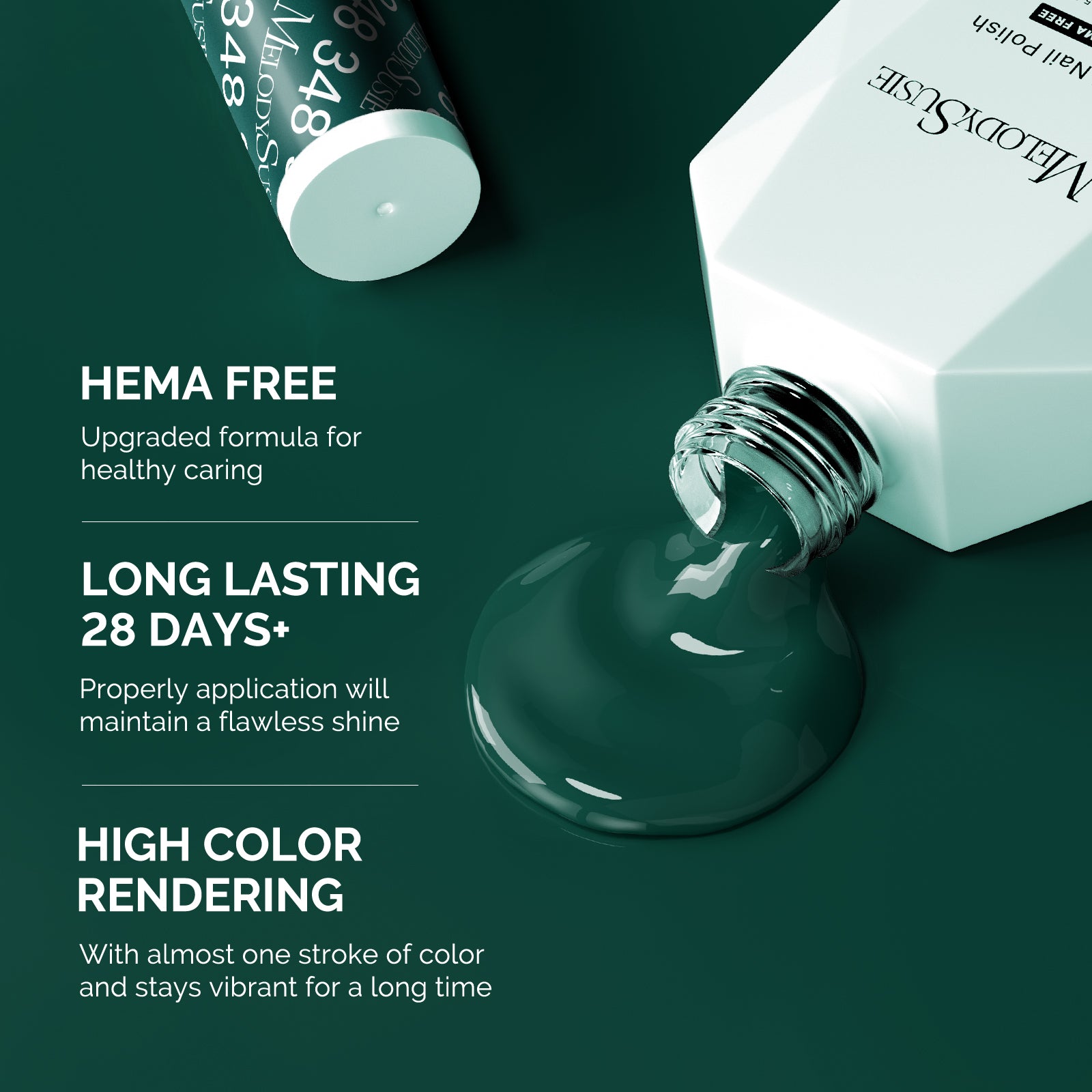 348 Green - HEMA-Free Gel Nail Polish 0.5 fl oz/15ml - 图片3