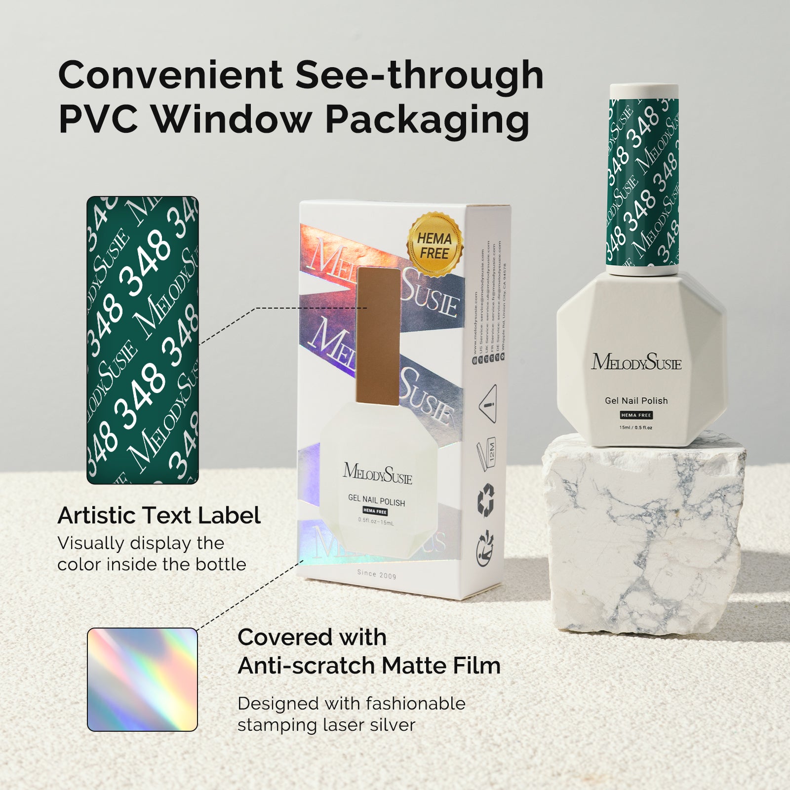 348 Green - HEMA-Free Gel Nail Polish 0.5 fl oz/15ml - 图片6