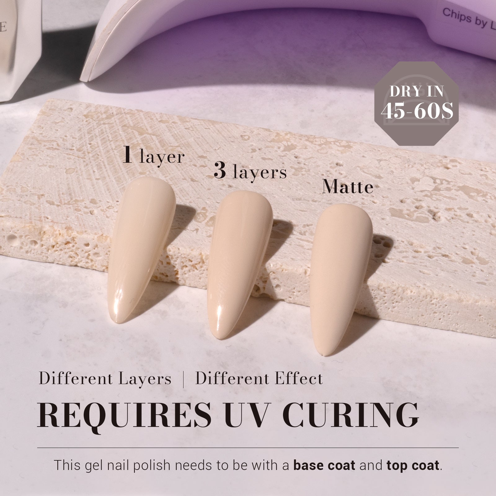 373 Beige - TPO-Free Faster UV Curing Gel Nail Polish 0.5 fl oz/15ml - 图片3