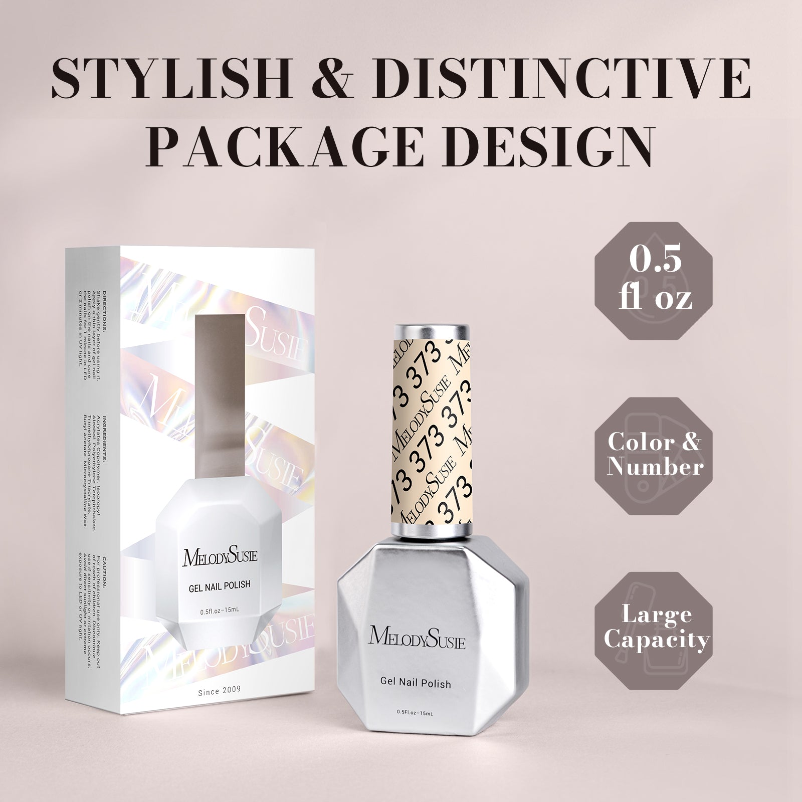 373 Beige - TPO-Free Faster UV Curing Gel Nail Polish 0.5 fl oz/15ml - 图片5