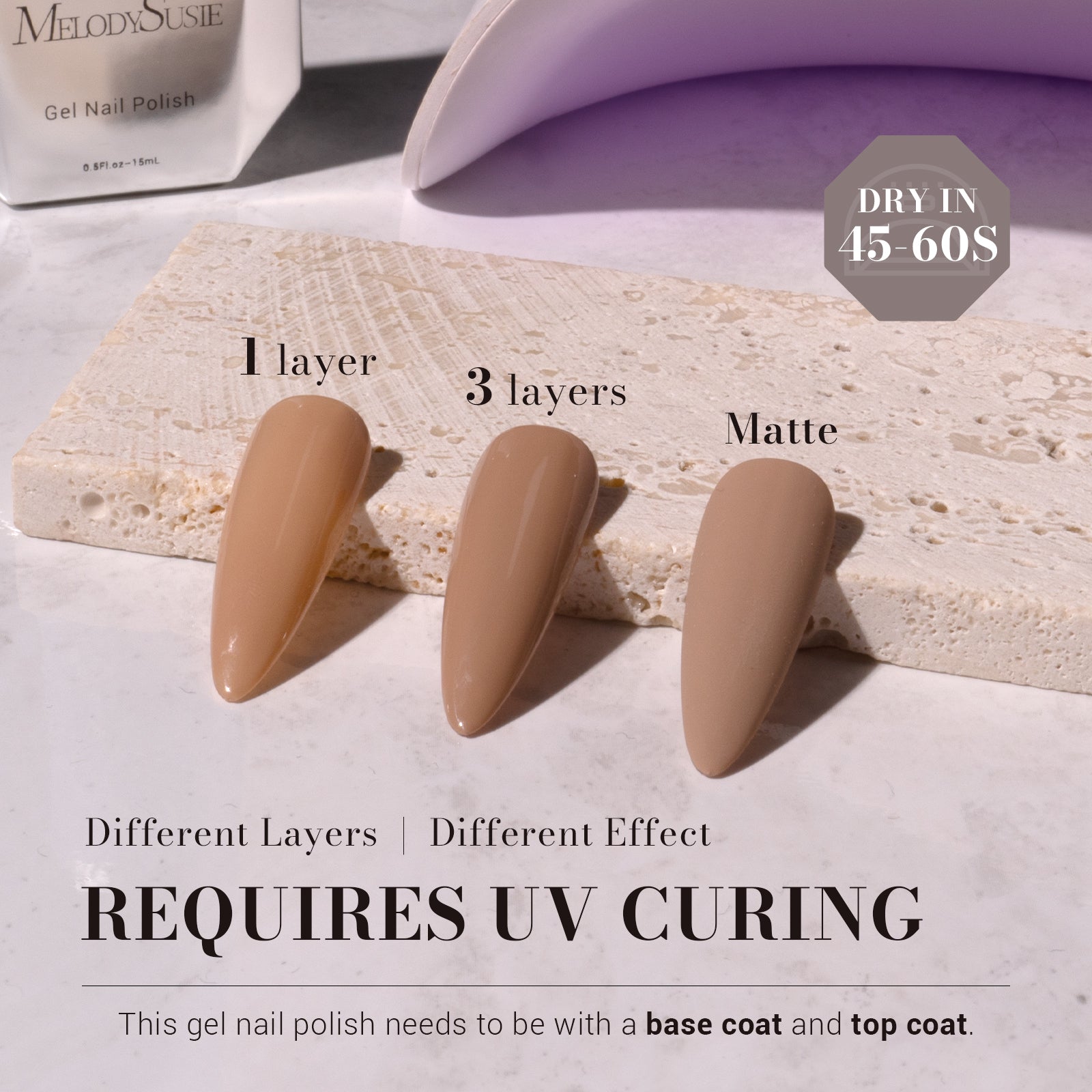 377 Nude Brown - TPO-Free Faster UV Curing Gel Nail Polish 0.5 fl oz/15ml - 图片3