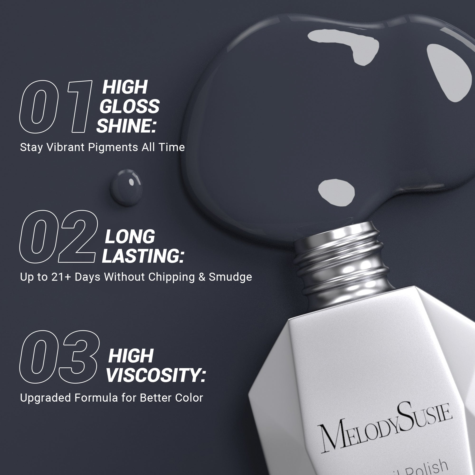 387 Dark Gray - TPO-Free Thick Gel Nail Polish(15ml) - 图片3