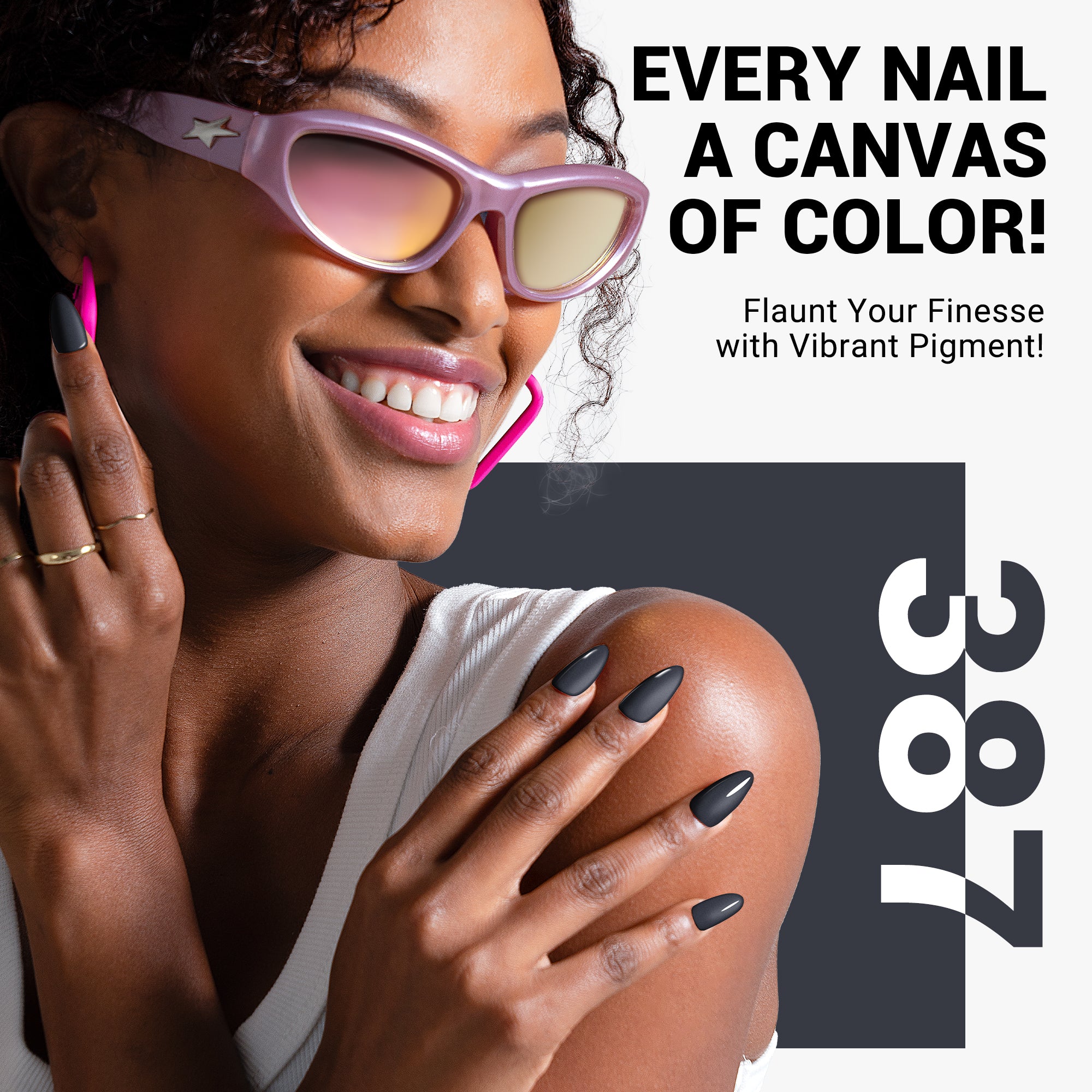 387 Dark Gray - TPO-Free Thick Gel Nail Polish(15ml) - 图片4