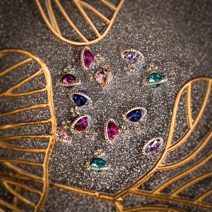 3D Saturn Shape Nail Rhinestones