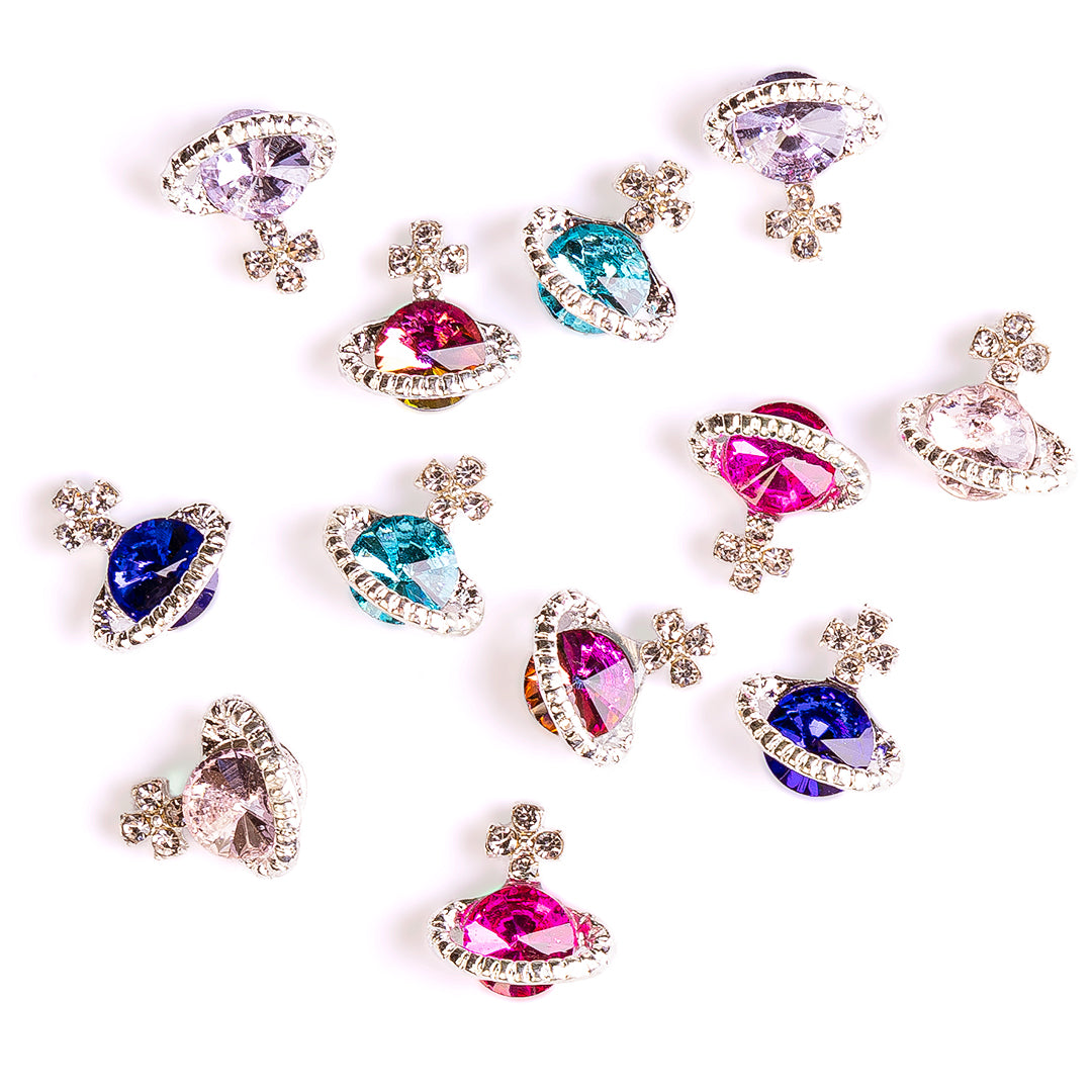 3D Saturn Shape Nail Rhinestones - 图片4