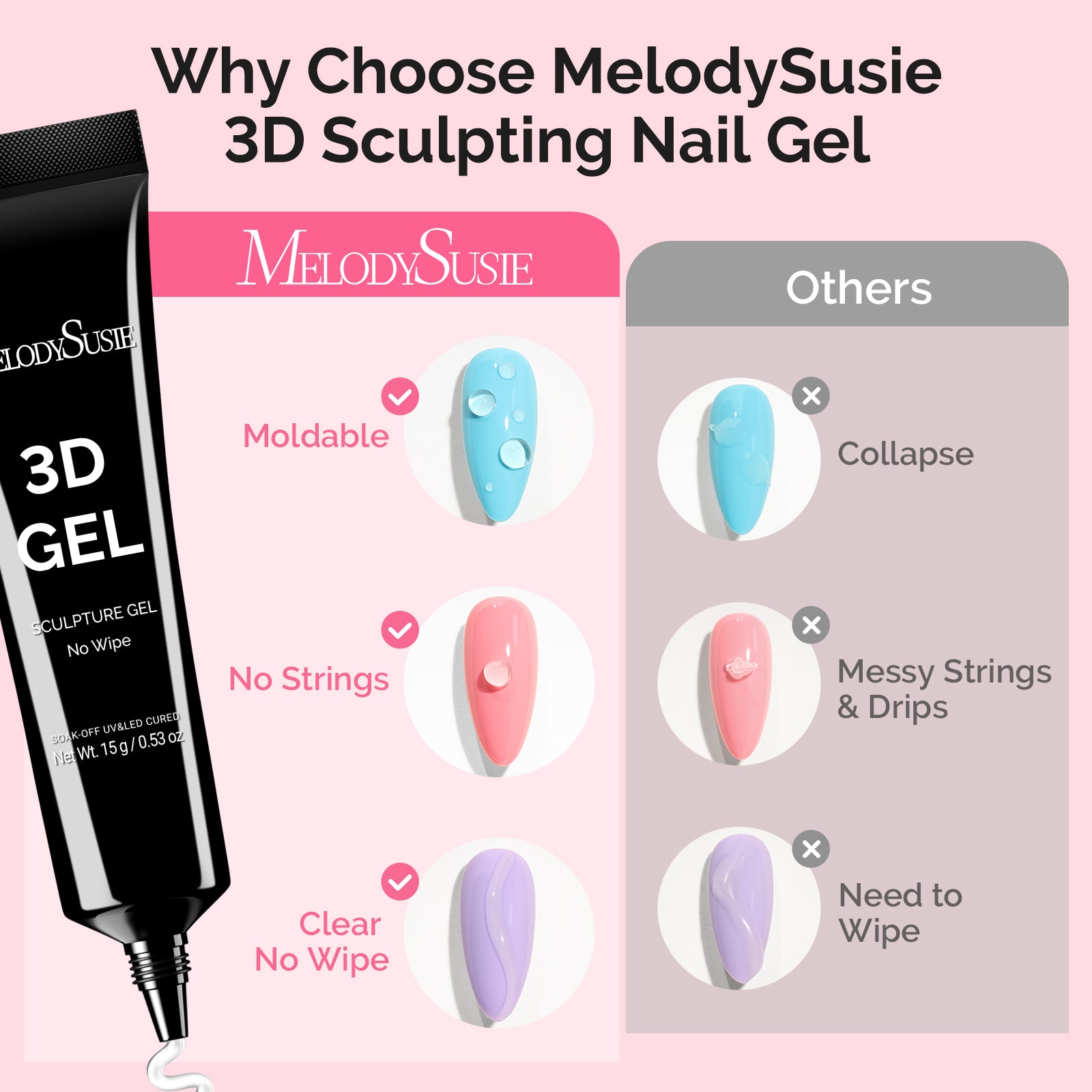 3D Sculpting Clear Nail Glue Gel - 图片2