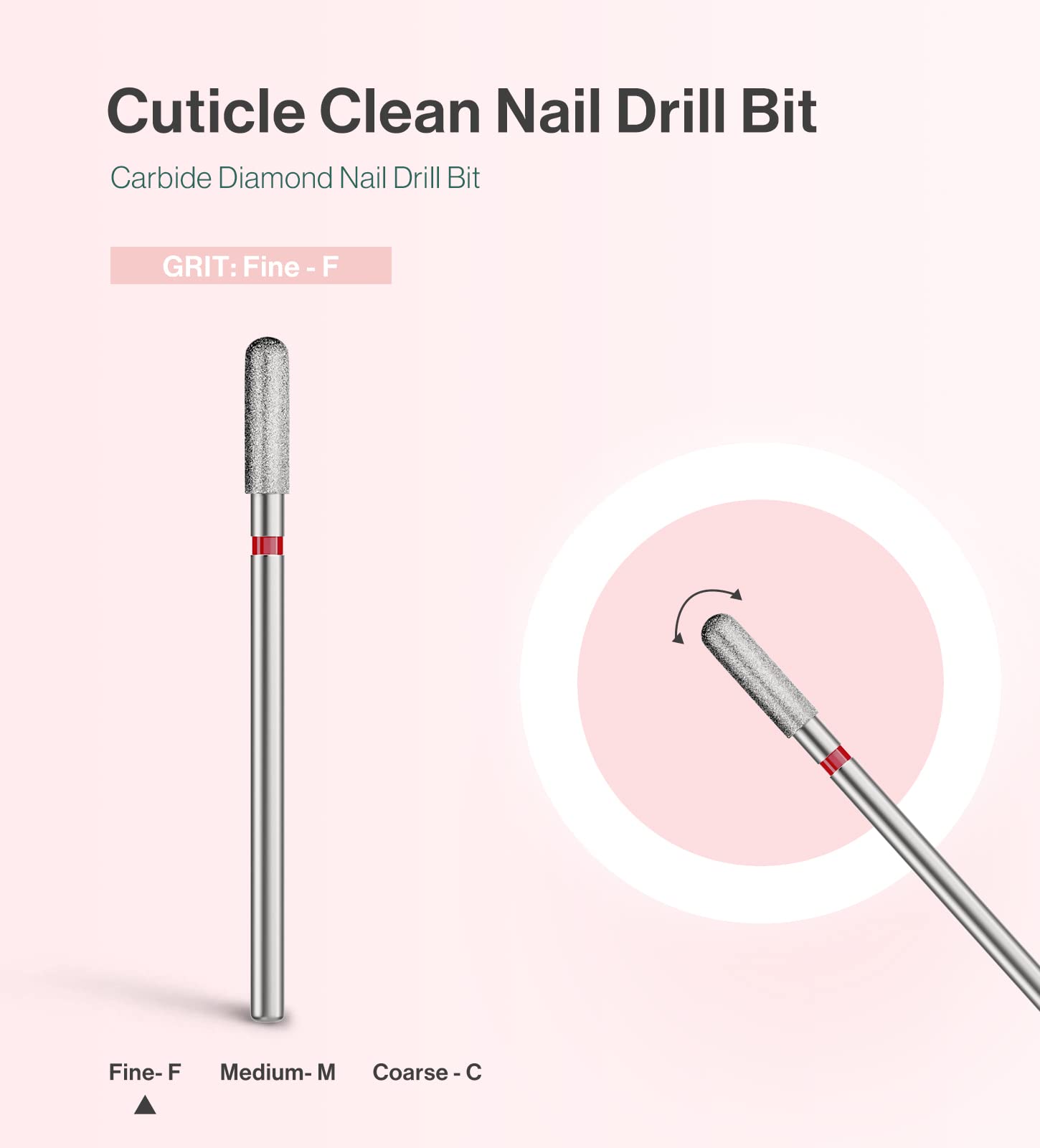 3mm Rounded Top Barrel Carbide Diamond Under Nail Cleaner Nail Drill Bit - 图片4