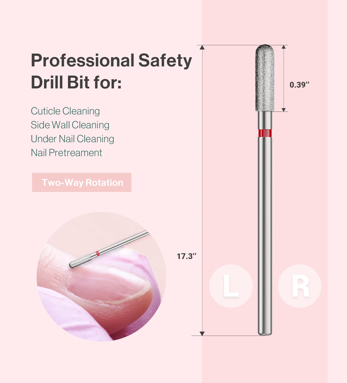 3mm Rounded Top Barrel Carbide Diamond Under Nail Cleaner Nail Drill Bit - 图片5