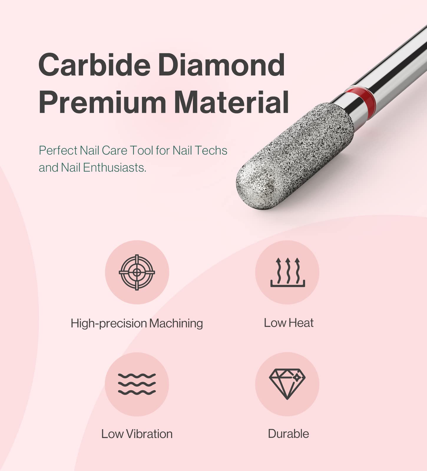 3mm Rounded Top Barrel Carbide Diamond Under Nail Cleaner Nail Drill Bit - 图片6