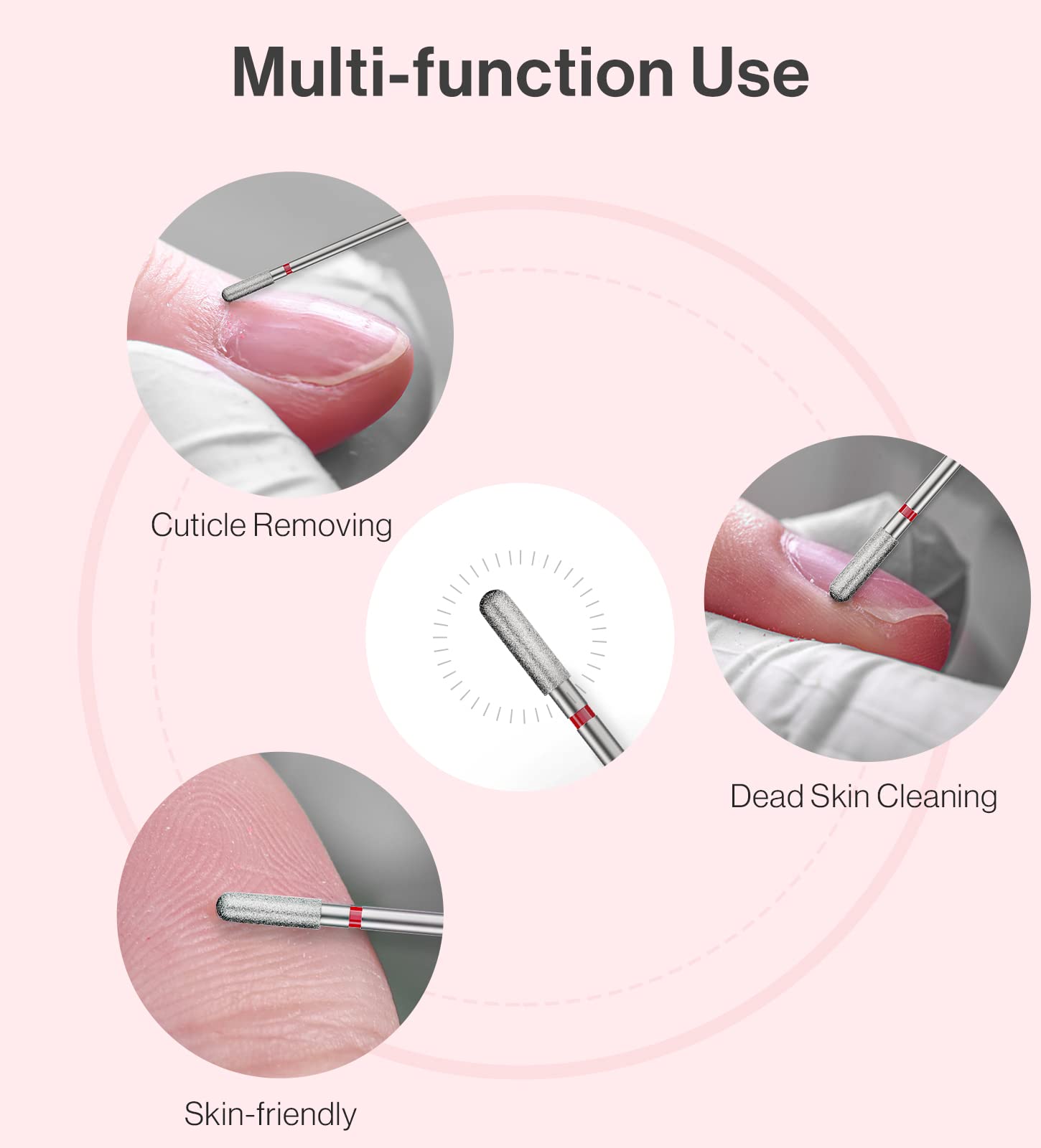 3mm Rounded Top Barrel Carbide Diamond Under Nail Cleaner Nail Drill Bit - 图片7