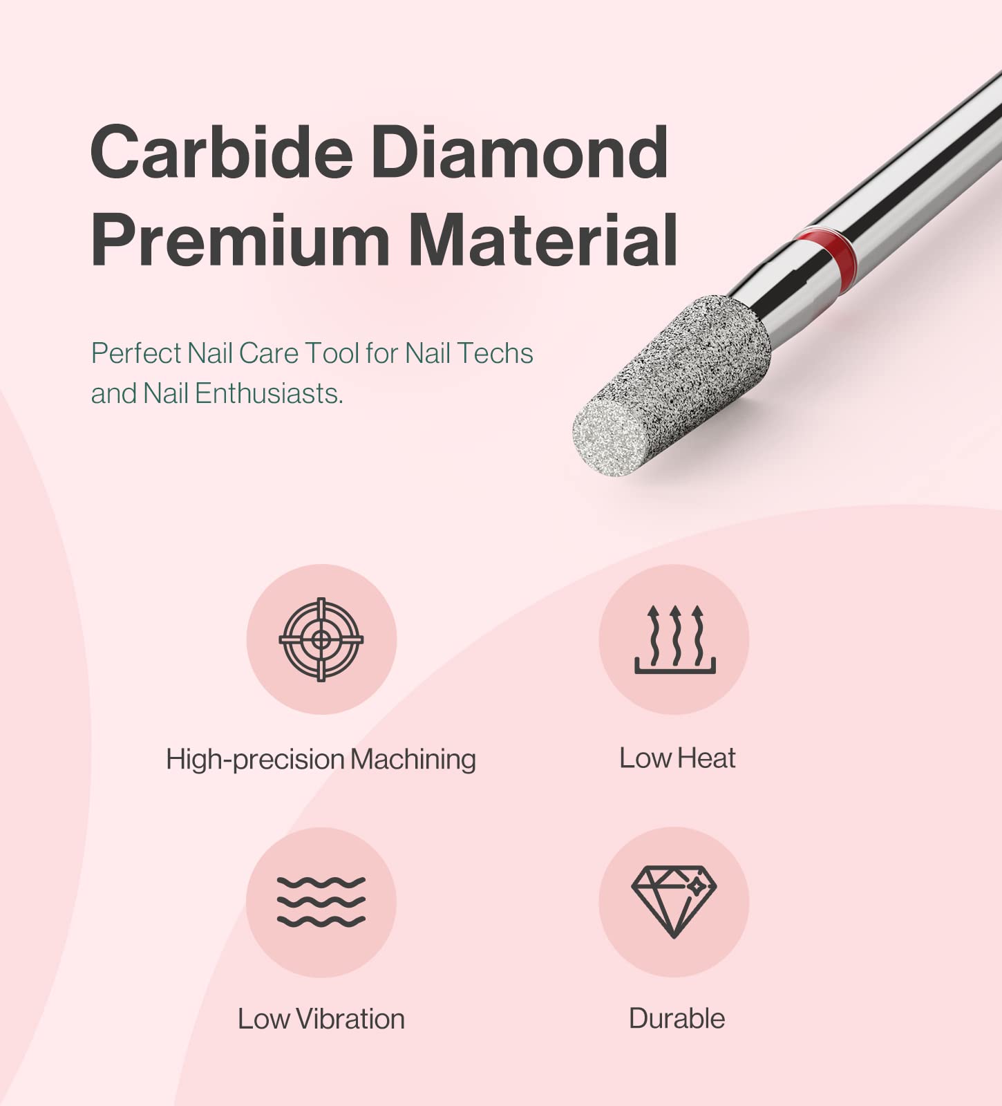 3mm Short Tapered Barrel Carbide Diamond Under Nail Cleaner Nail Drill Bit - 图片7