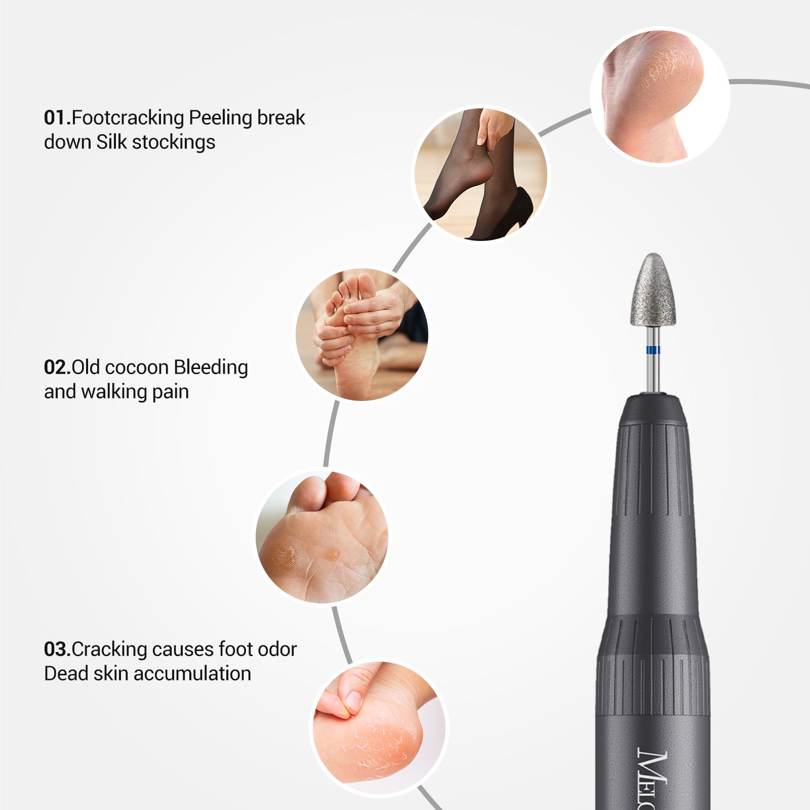 3Pcs 8mm Diamond Pedicure Cone Drill Bits Set - 图片7