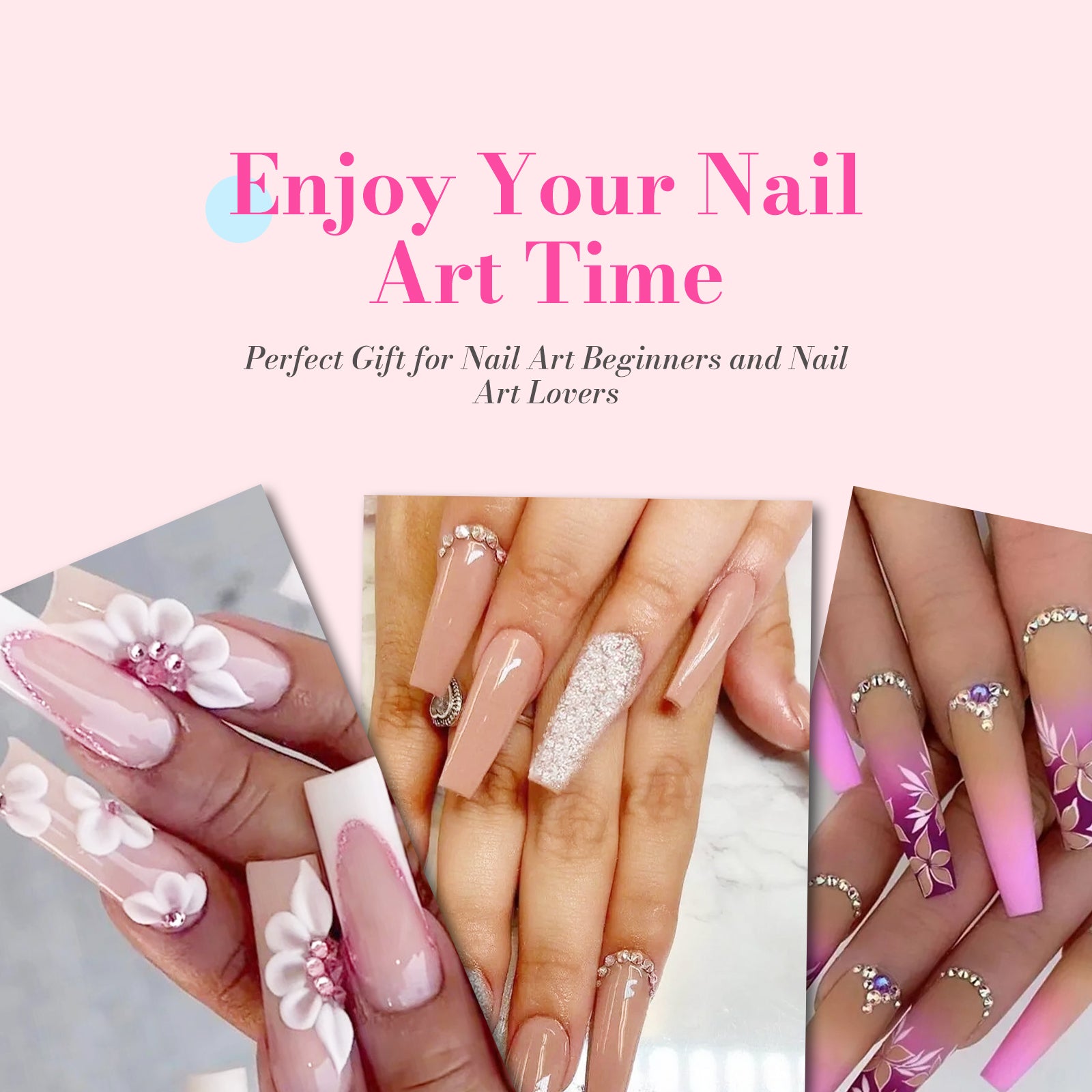 Acrylic Nail Brush Set (3Pcs) - Pink - 图片6