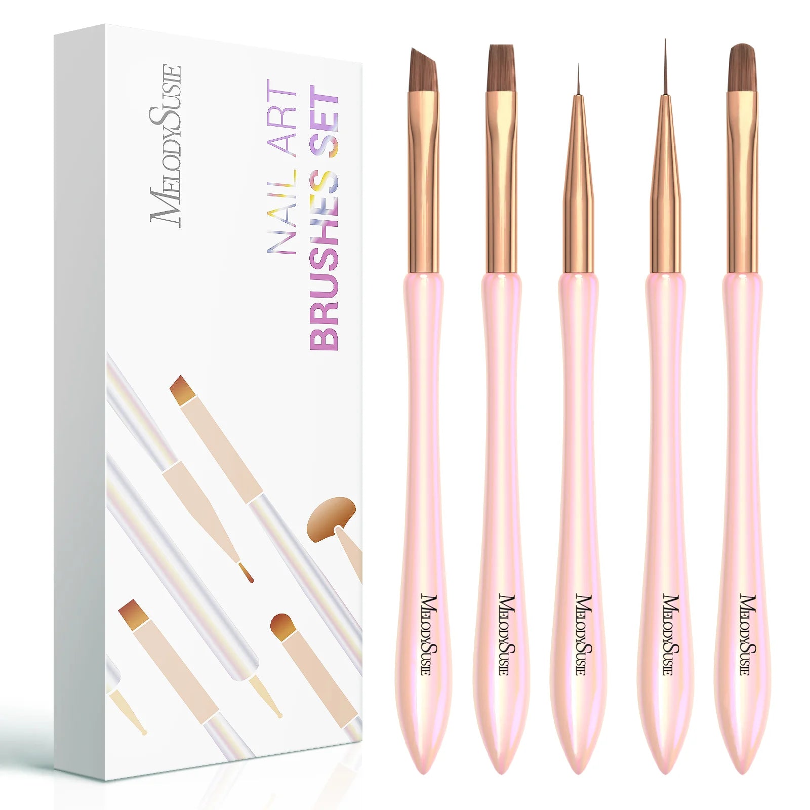 Acrylic Nail Brush Set (3Pcs) - Pink - 图片8