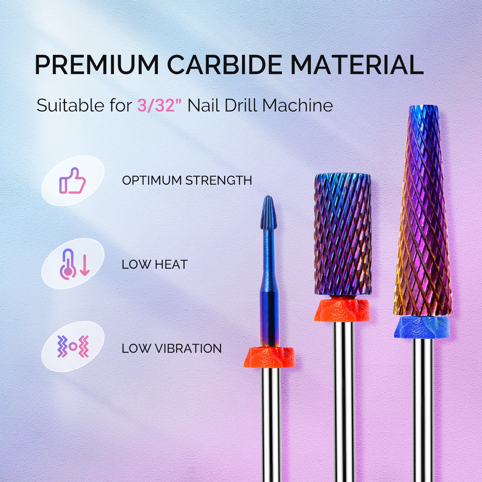 3Pcs Carbide Tungsten Nail Drill Bits Set - 图片10