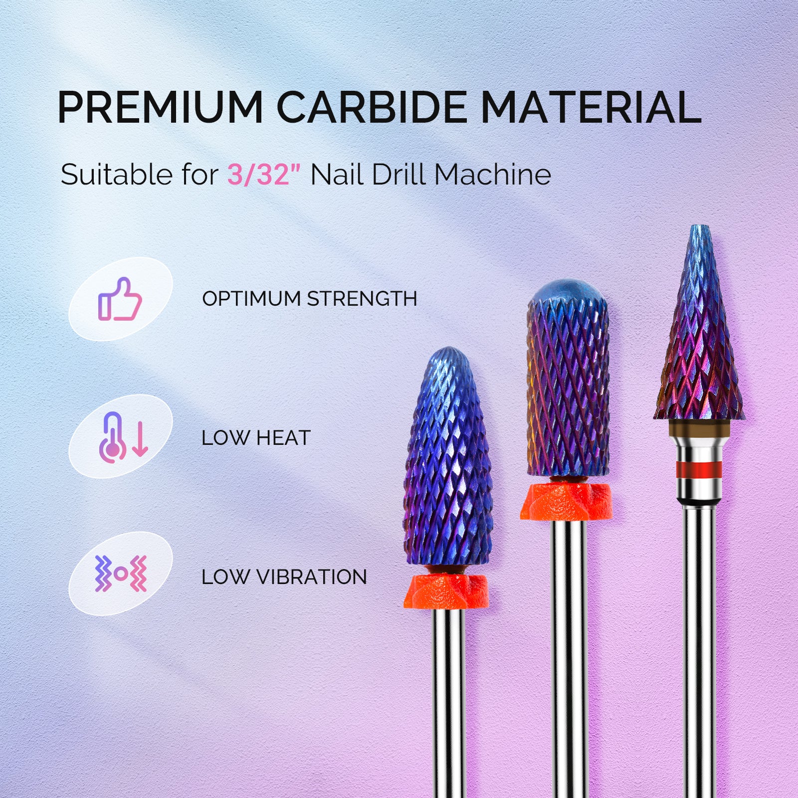 3Pcs Carbide Tungsten Nail Drill Bits Set - 图片15