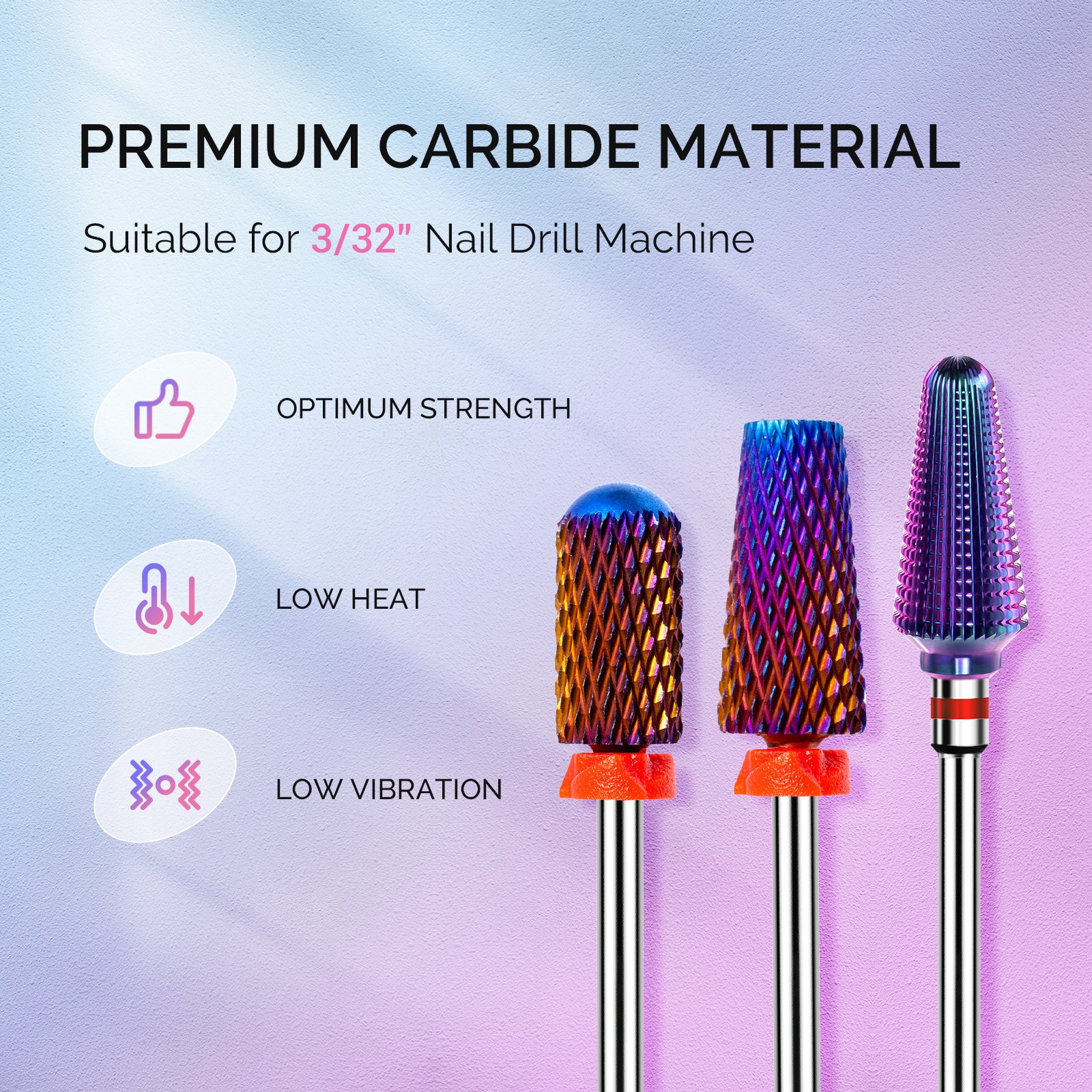 3Pcs Carbide Tungsten Nail Drill Bits Set - 图片2