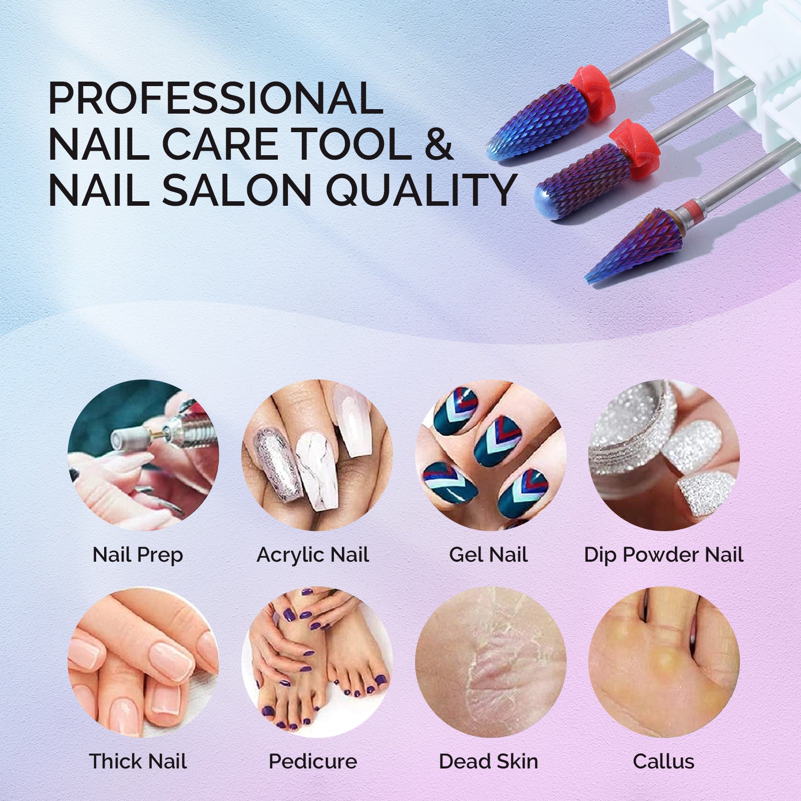 3Pcs Carbide Tungsten Nail Drill Bits Set - 图片14