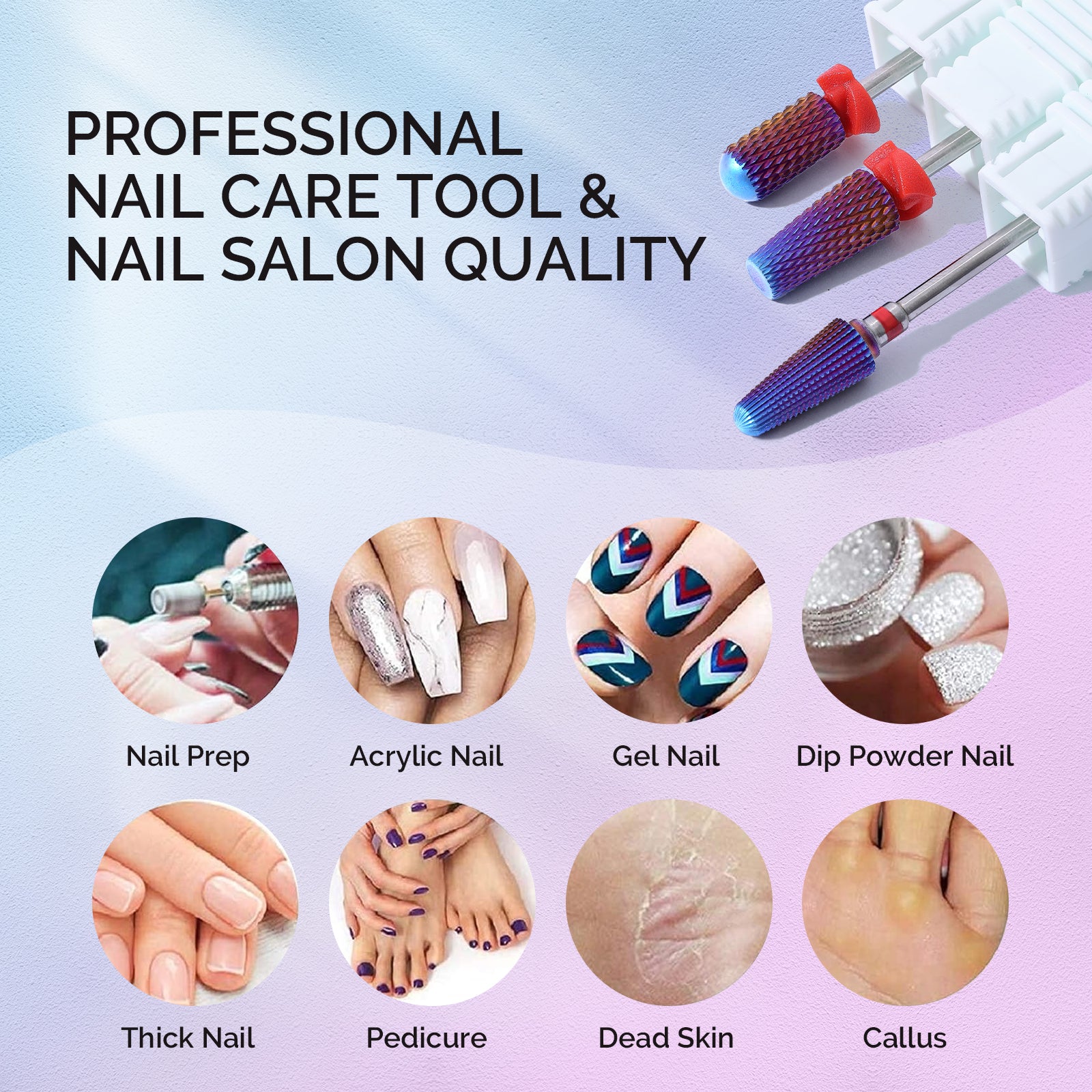 3Pcs Carbide Tungsten Nail Drill Bits Set - 图片6