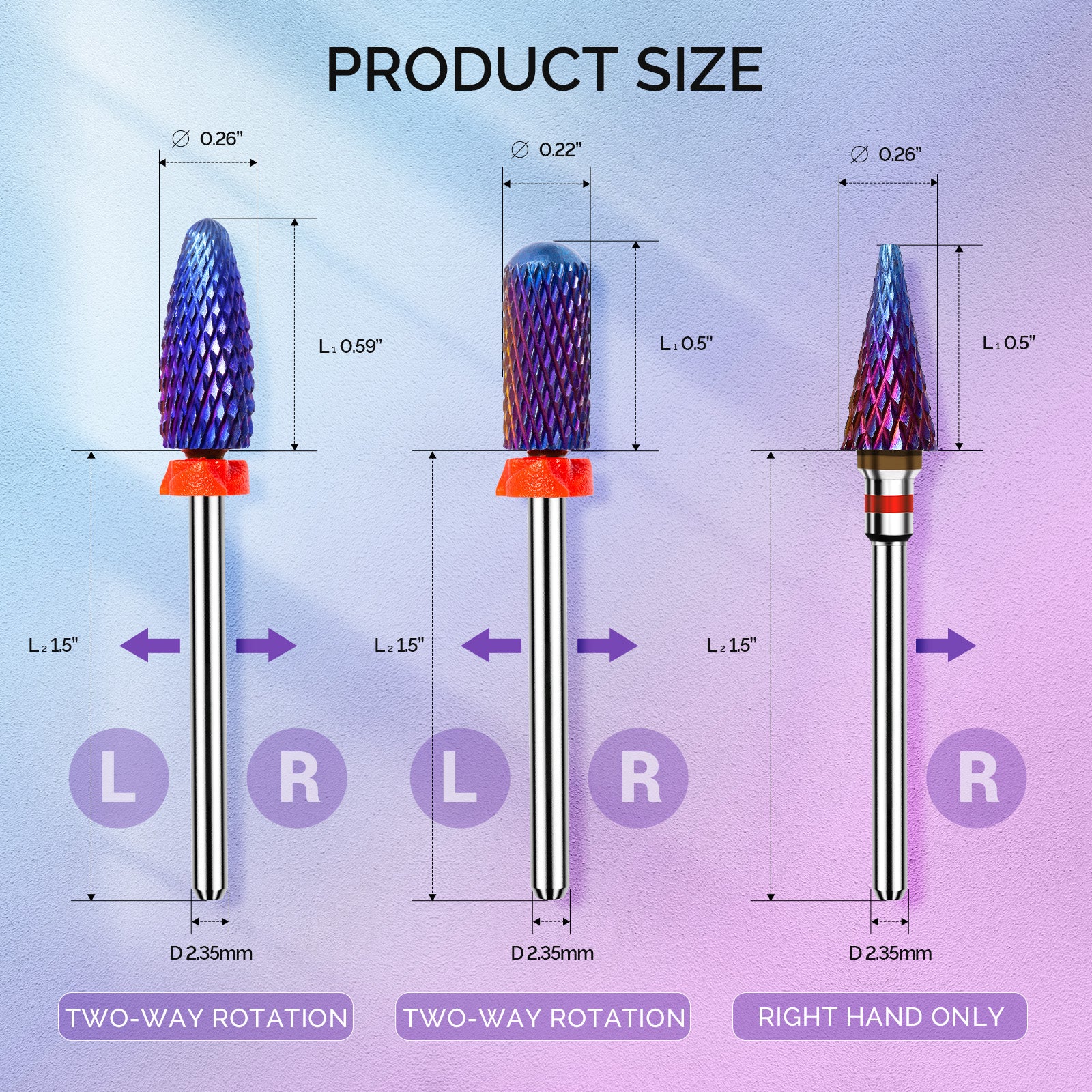 3Pcs Carbide Tungsten Nail Drill Bits Set - 图片13
