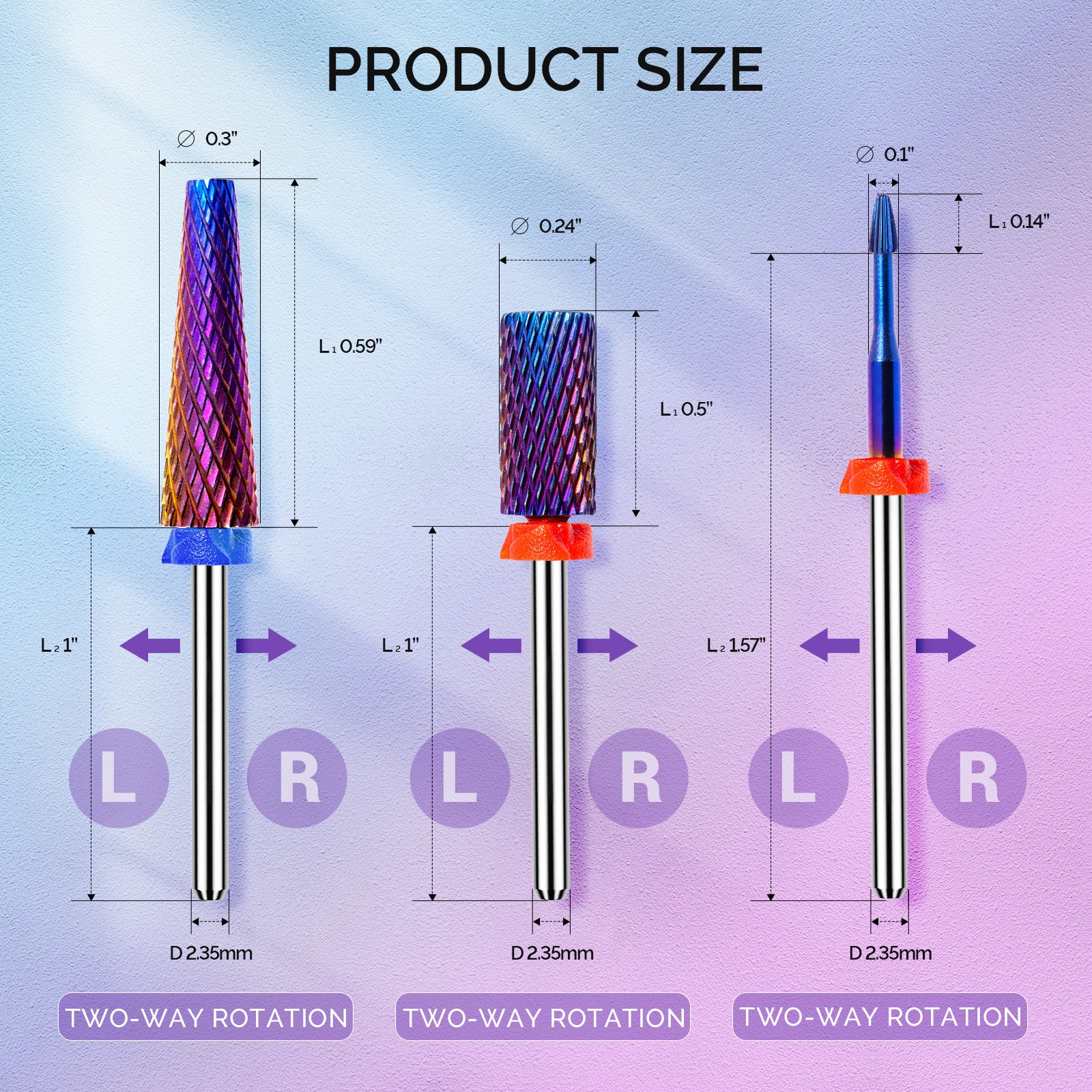 3Pcs Carbide Tungsten Nail Drill Bits Set - 图片11