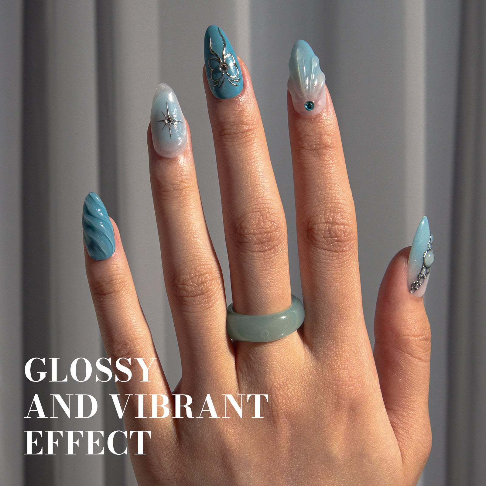 415 Dawn Blue - TPO-Free Faster UV Curing Gel Nail Polish 0.5 fl oz/15ml - 图片5