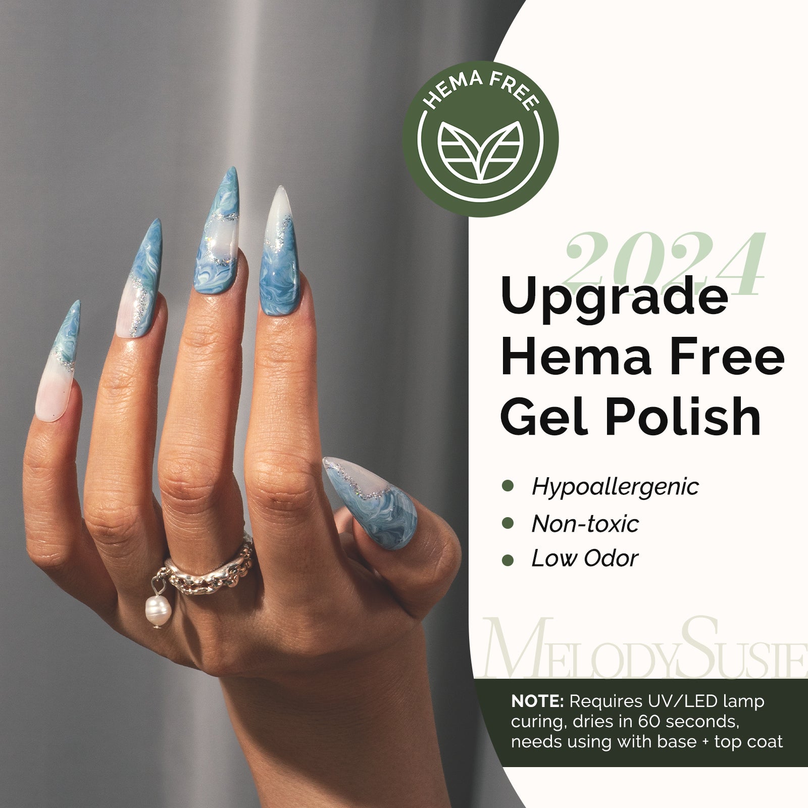 415 Dawn Blue - HEMA-Free Gel Nail Polish 0.5 fl oz/15ml - 图片2