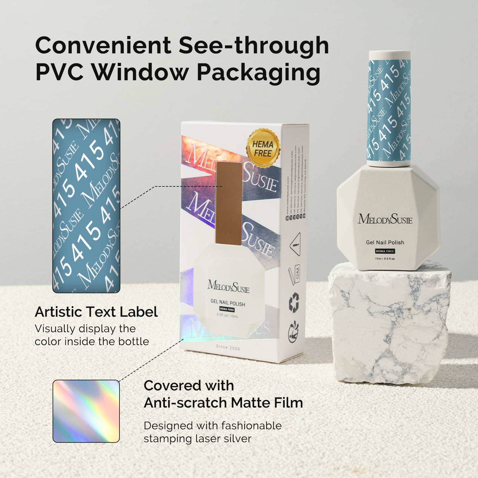 415 Dawn Blue - HEMA-Free Gel Nail Polish 0.5 fl oz/15ml - 图片6