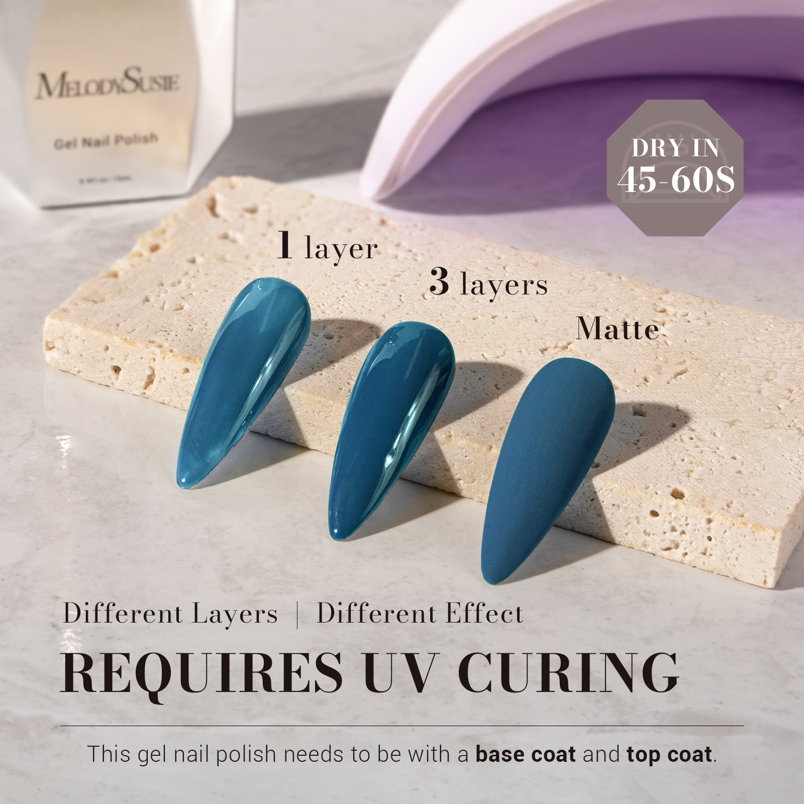 416 Gibraltar  Blue - TPO-Free Faster UV Curing Gel Nail Polish 0.5 fl oz/15ml - 图片3