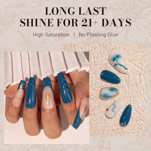 416 Gibraltar  Blue - TPO-Free Faster UV Curing Gel Nail Polish 0.5 fl oz/15ml