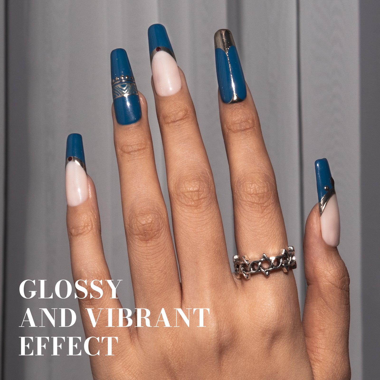 416 Gibraltar  Blue - TPO-Free Faster UV Curing Gel Nail Polish 0.5 fl oz/15ml - 图片5