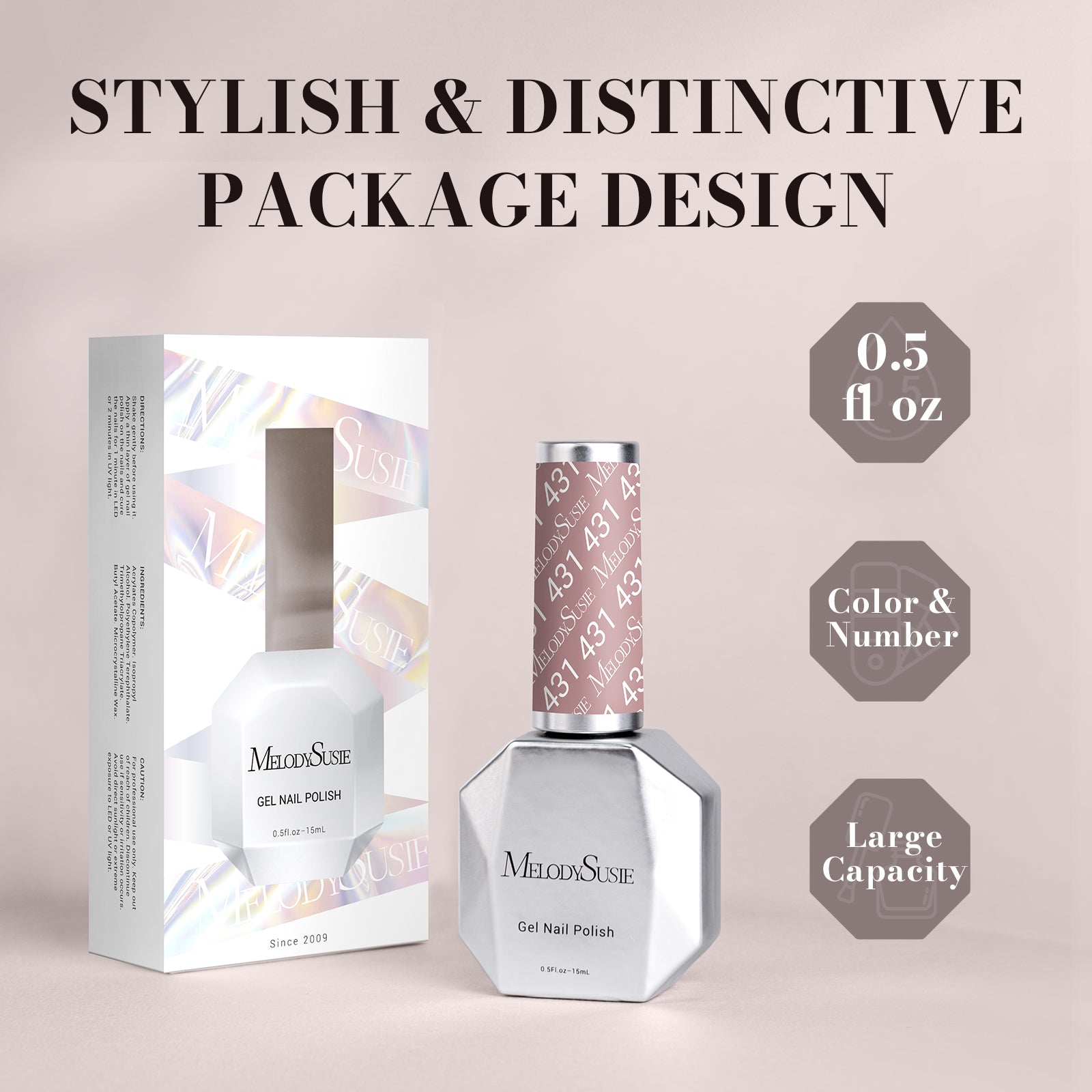 431 Neutral Nude - TPO-Free Faster UV Curing Gel Nail Polish 0.5 fl oz/15ml - 图片6